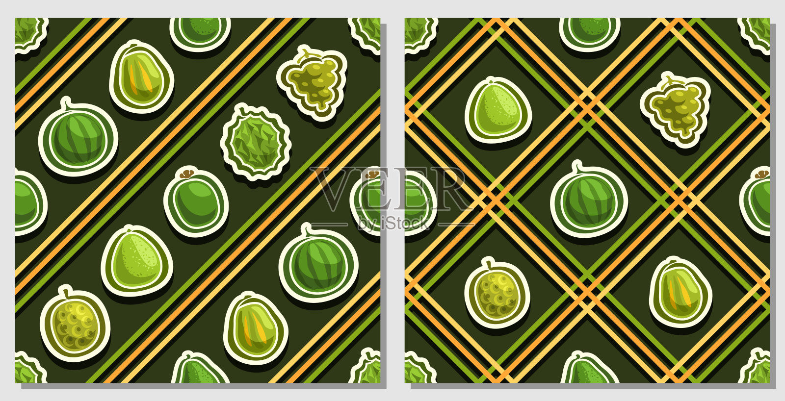 矢量水果无缝模式插画图片素材