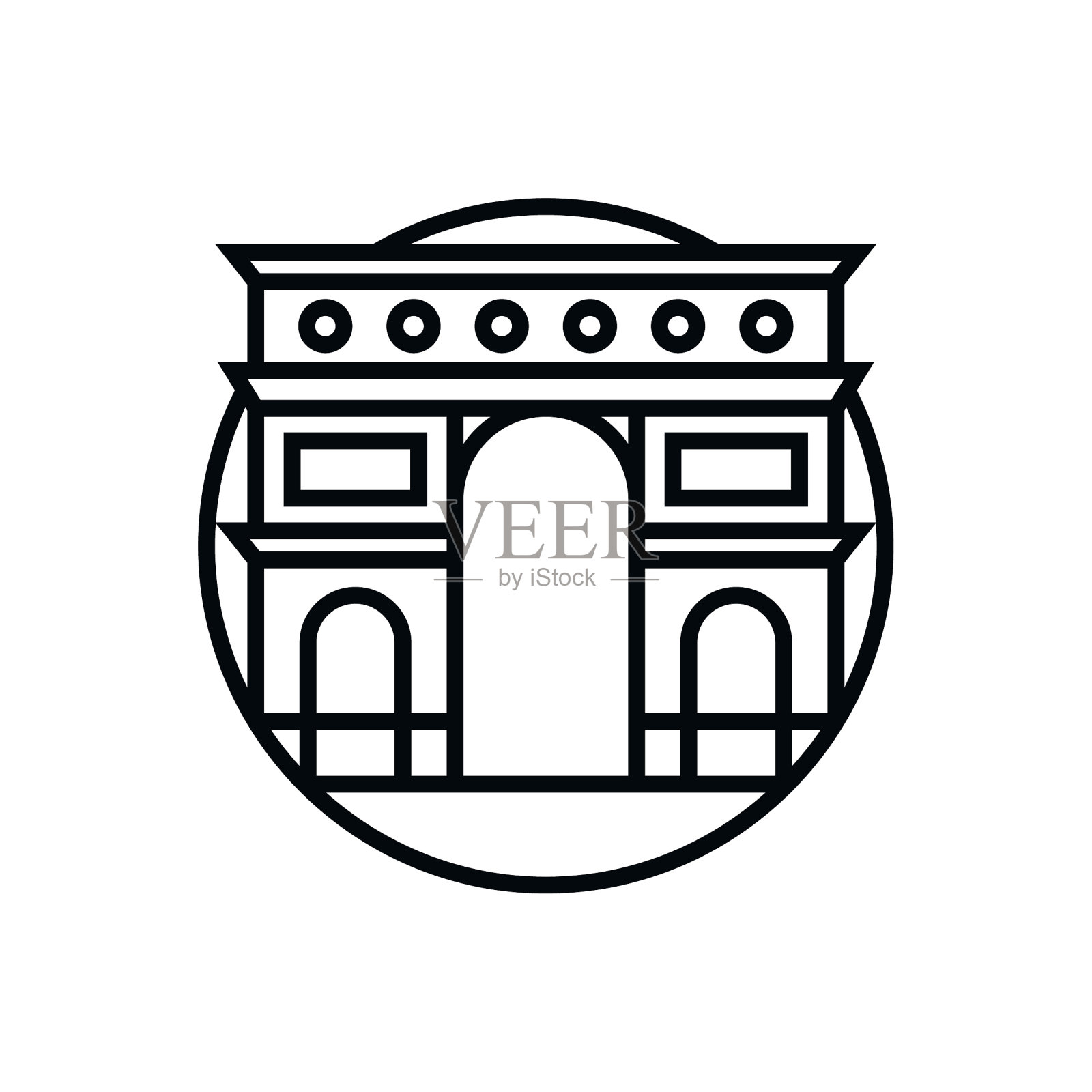 矢量弧的凯旋门图标插画图片素材