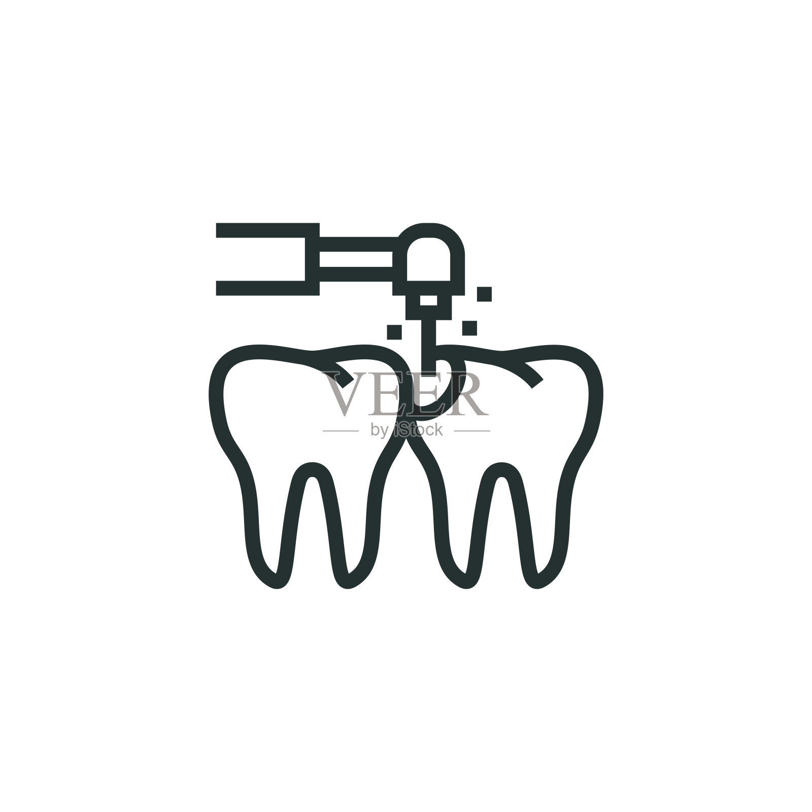 龋齿治疗线图标插画图片素材