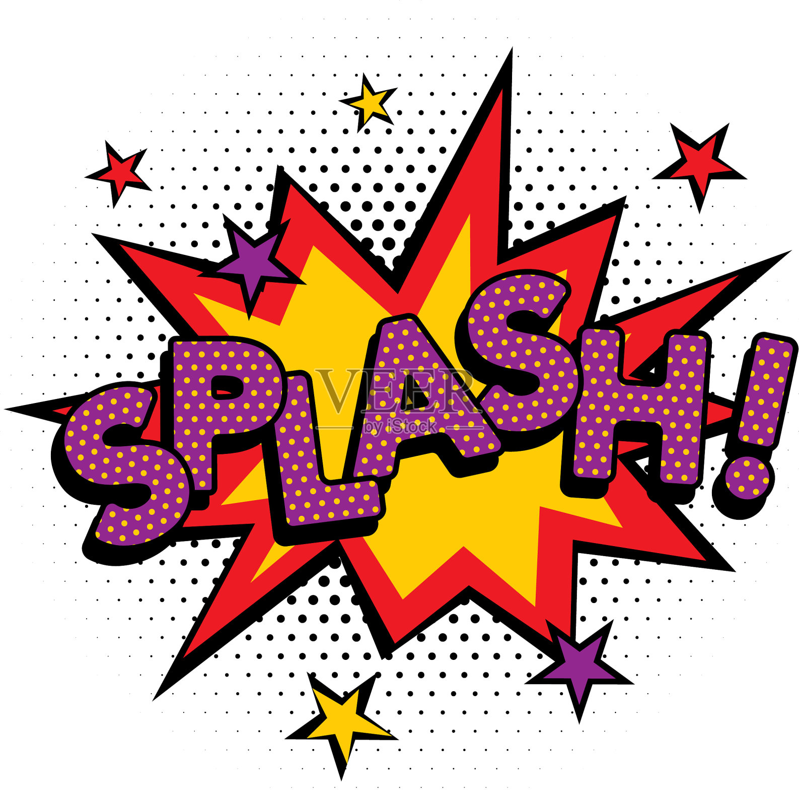 漫画文本飞溅设计元素图片