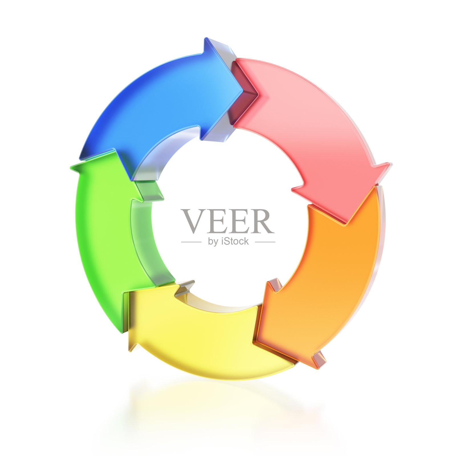 多色玻璃循环箭照片摄影图片