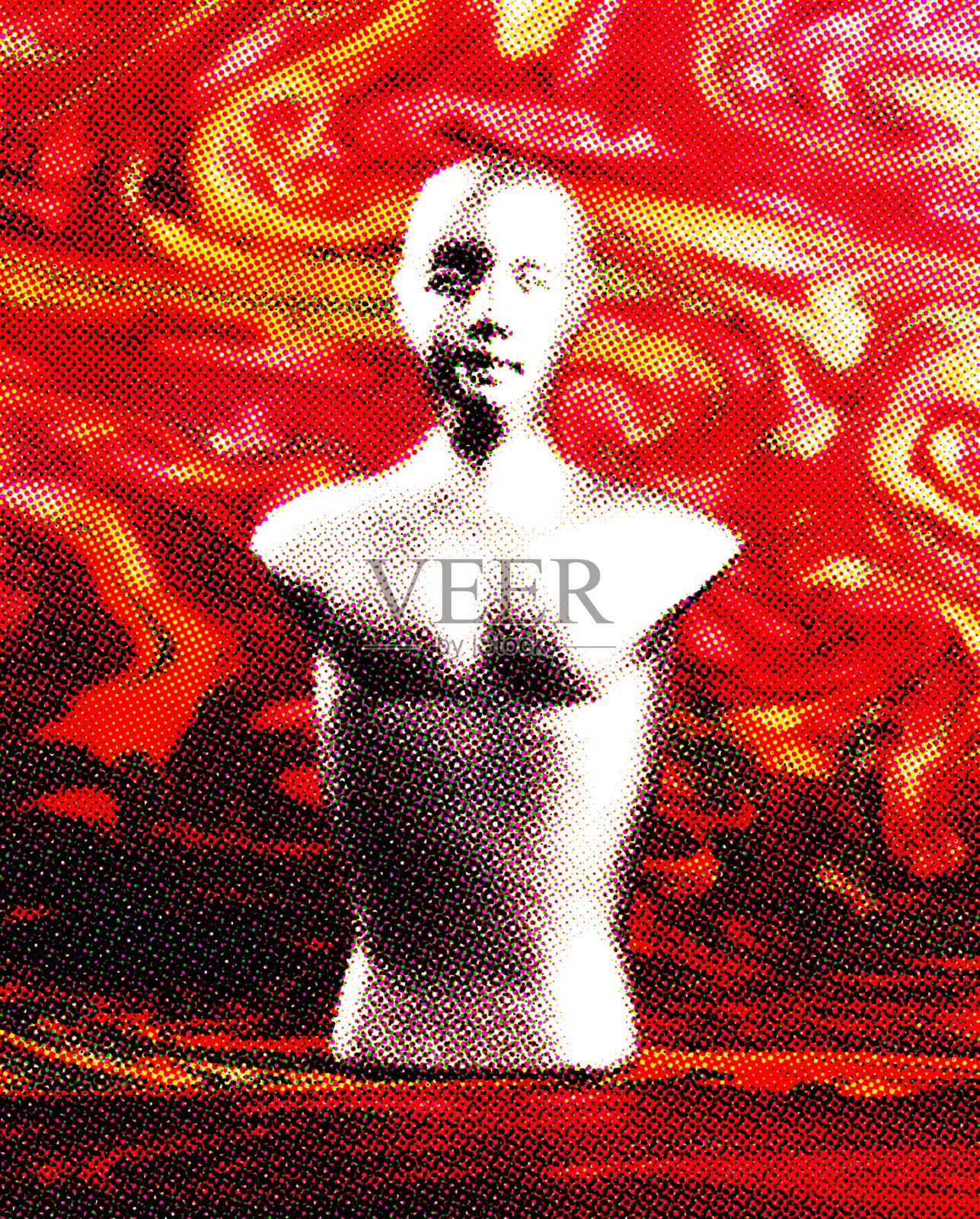 银男性躯干插画图片素材