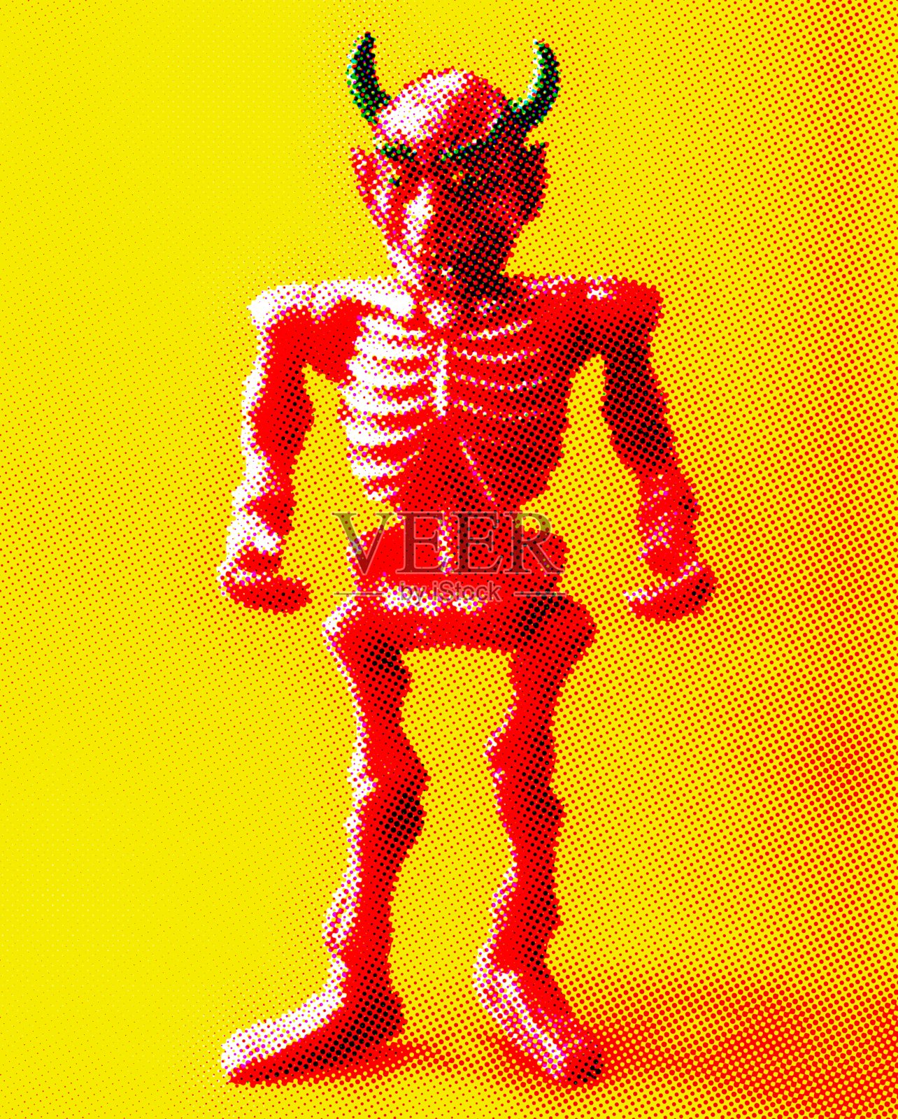 红魔鬼插画图片素材