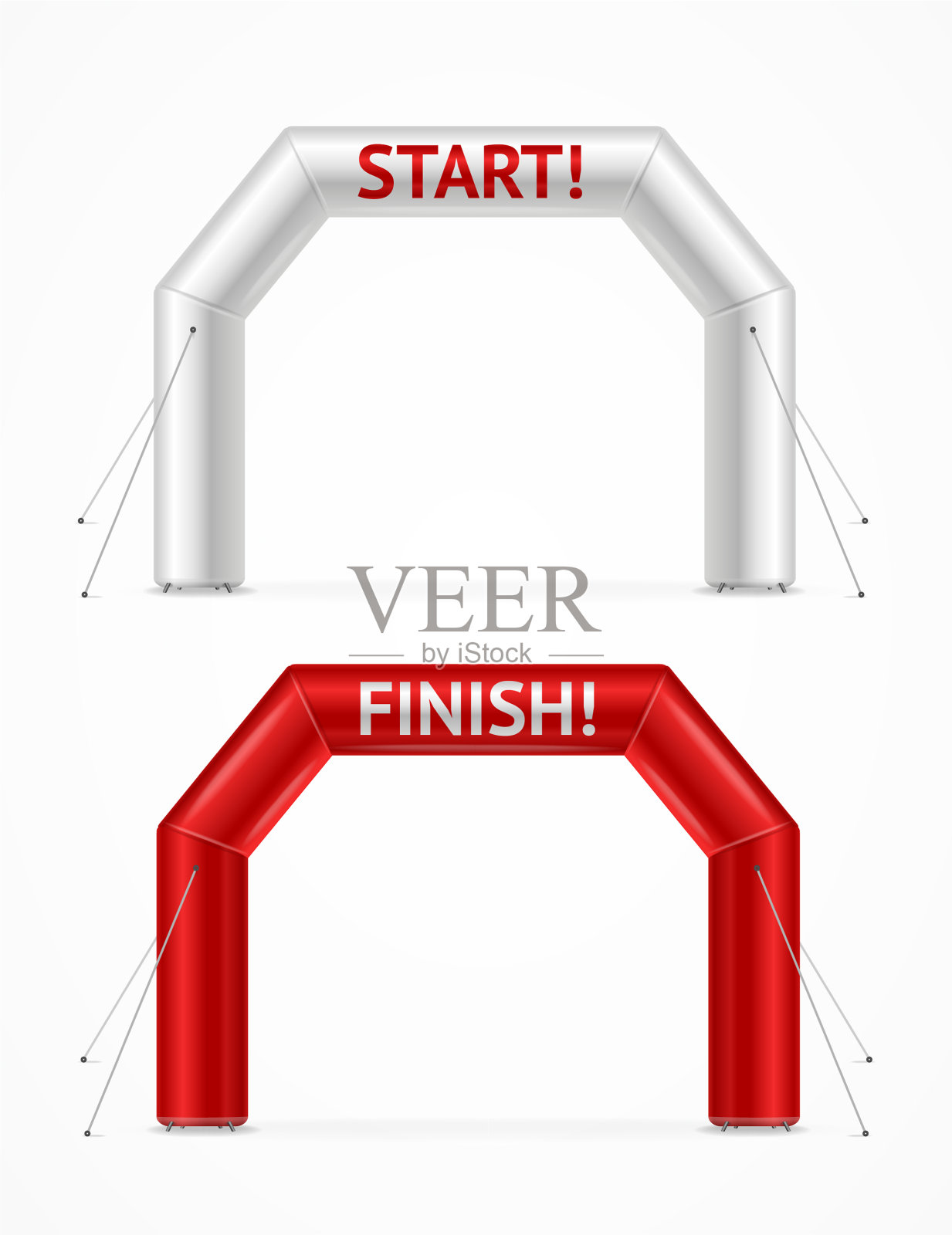 逼真详细的三维方形充气拱门插画图片素材