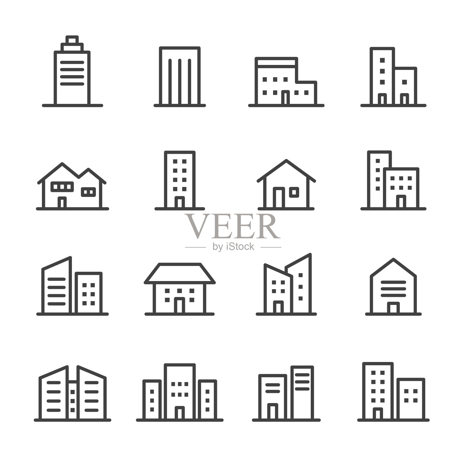 建筑图标-系列插画图片素材