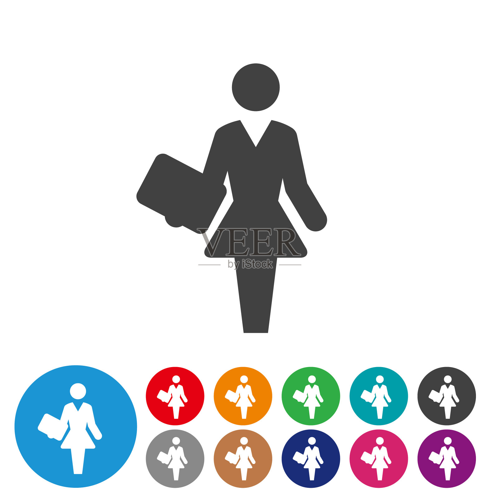 女性领袖-图形图标系列插画图片素材