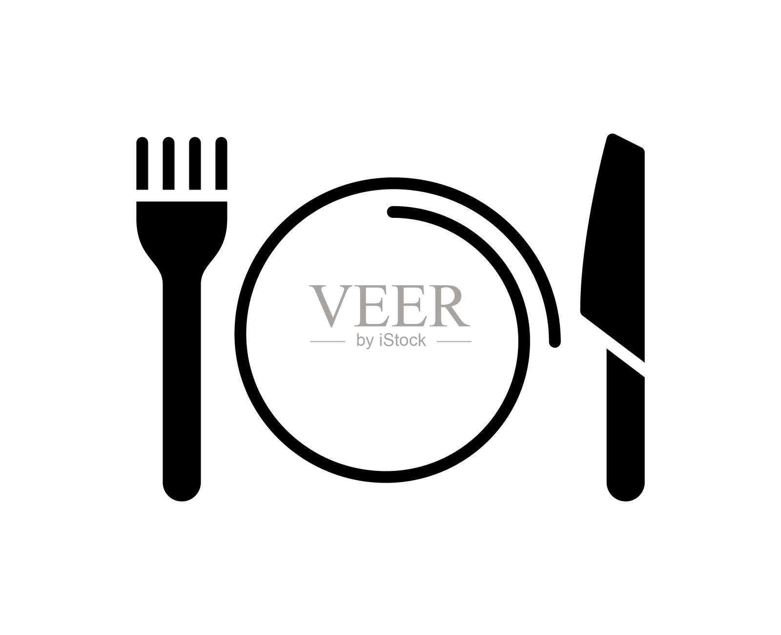 餐厅黑色填充矢量图标插画图片素材