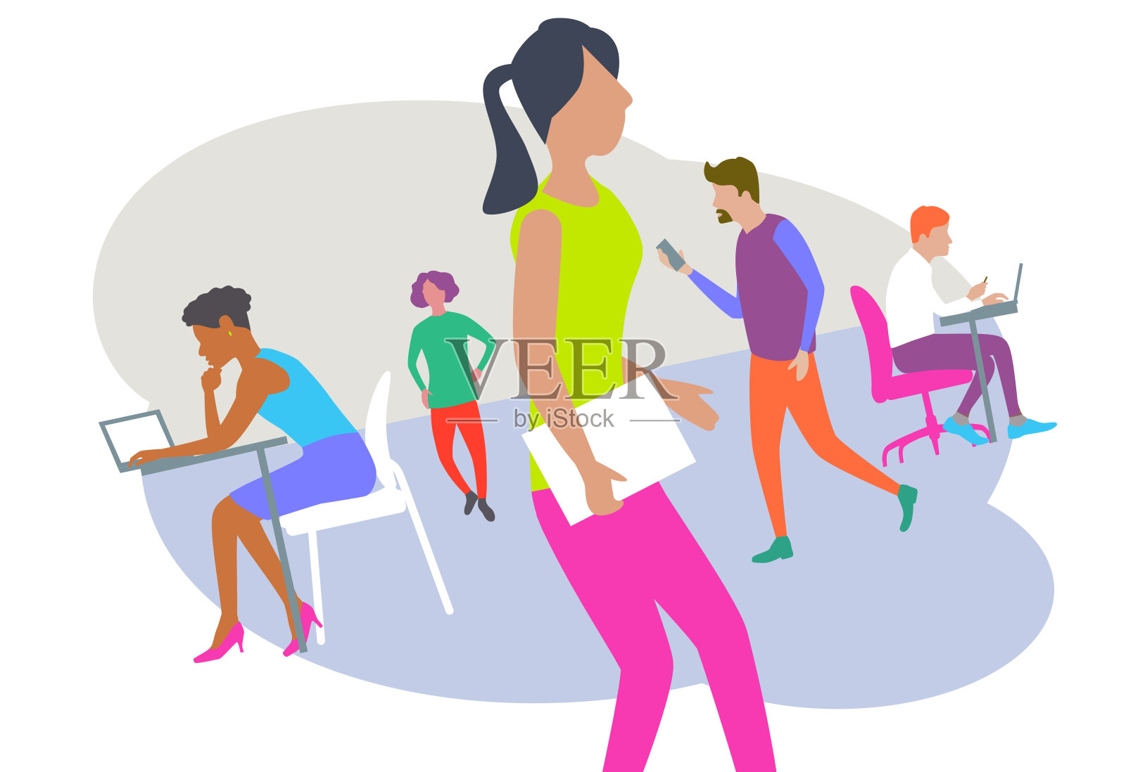 办公室生活插画图片素材