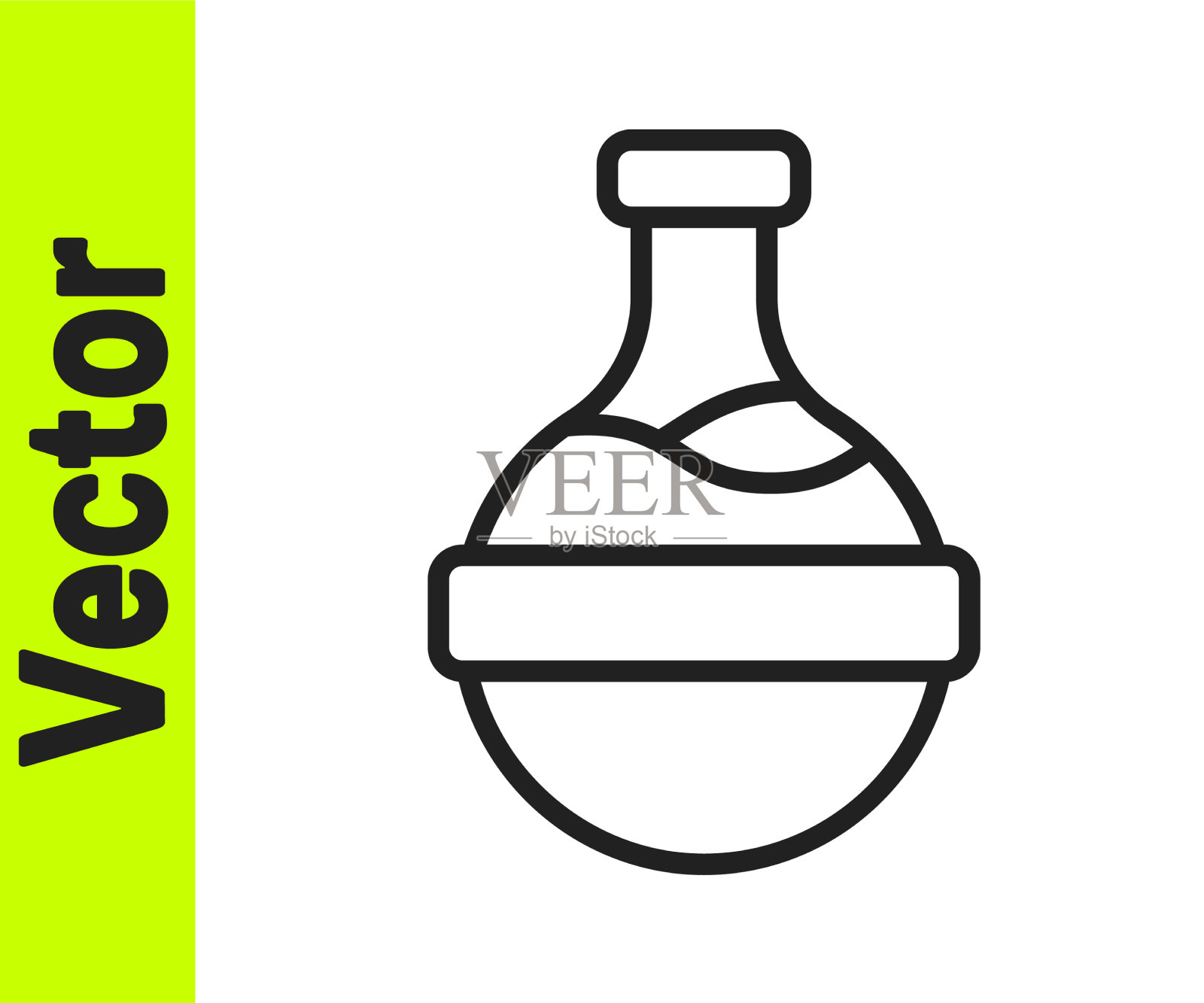 黑线瓶子与药水图标隔离插画图片素材