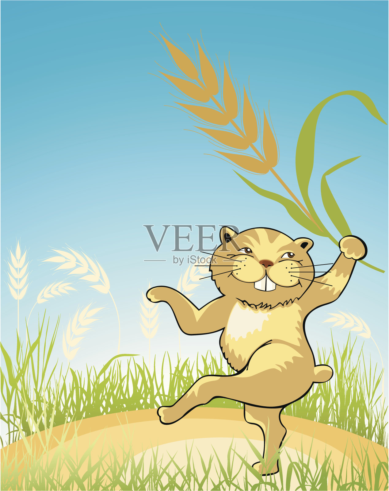 仓鼠跳舞。插画图片素材