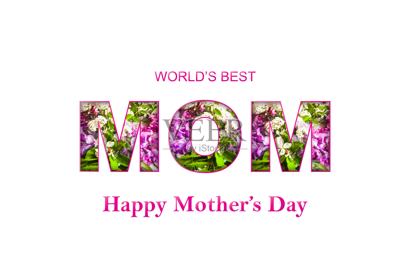 母亲节快乐，多色鲜花设计的贺卡，广告，横幅，传单和传单。插画图片素材