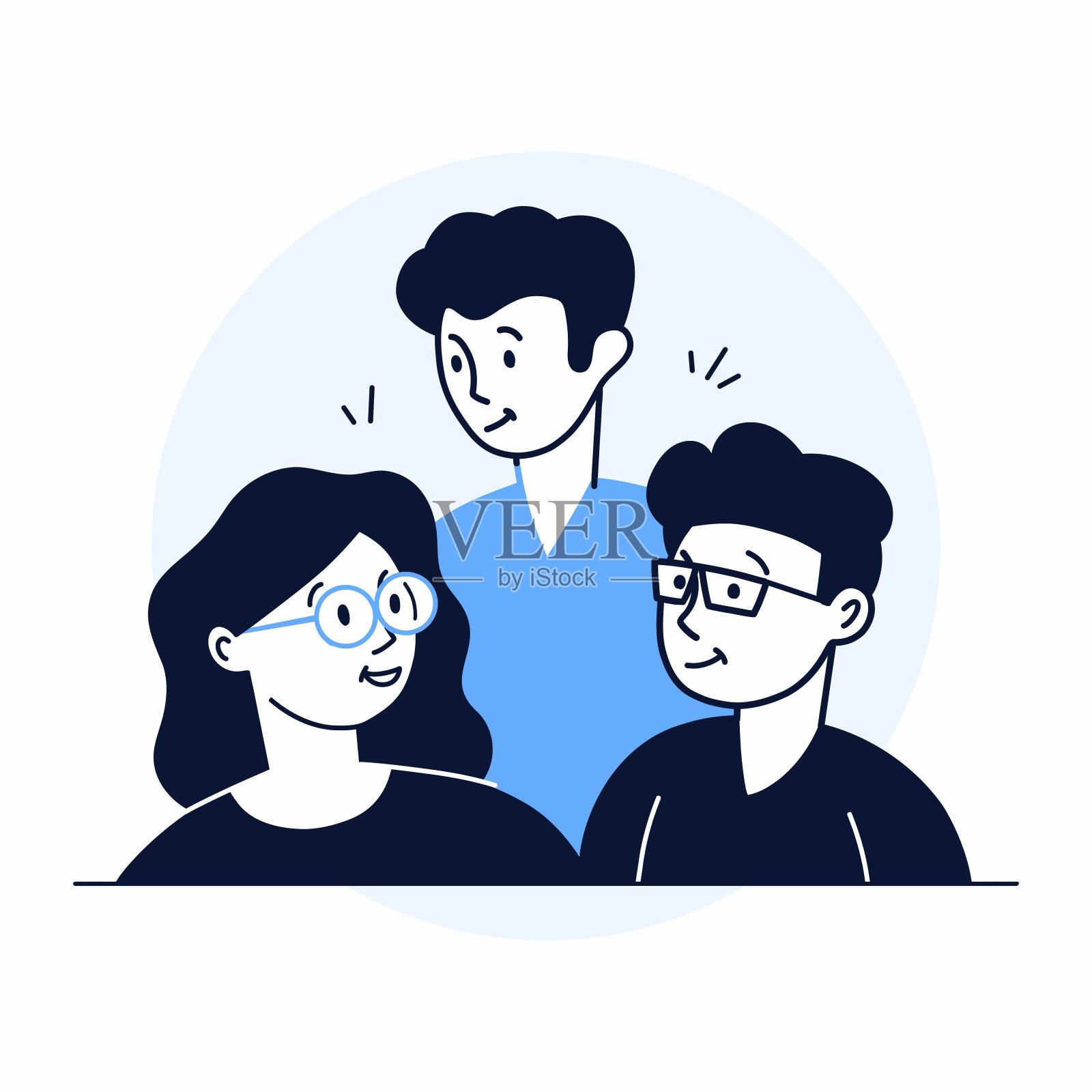 团队合作概念手绘插图，股票插图插画图片素材