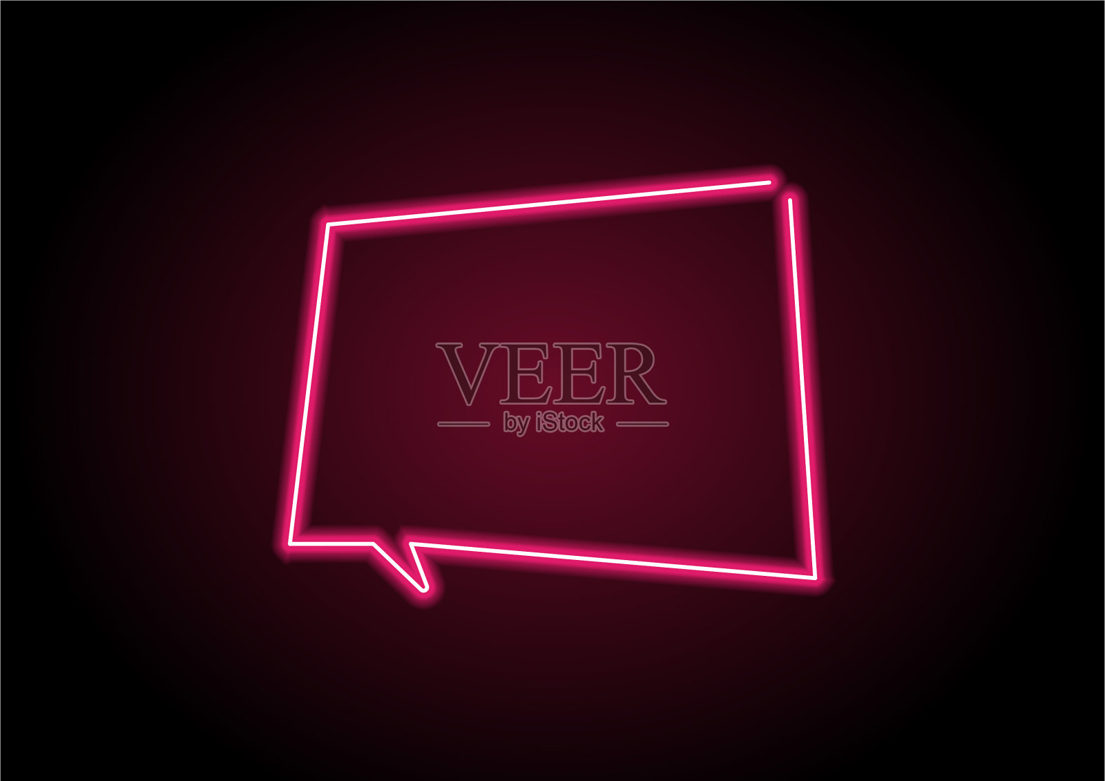 黑色墙壁上的红色气泡霓虹灯插画图片素材