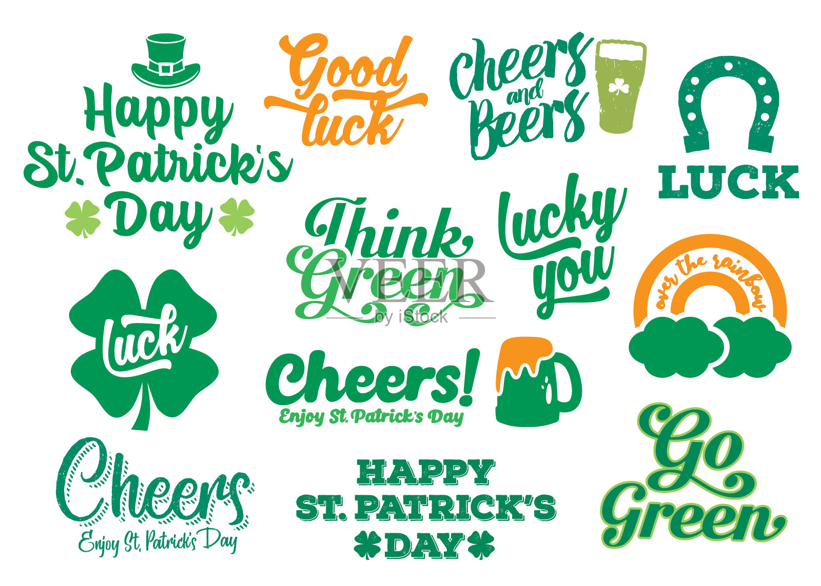 圣帕特里克节的标签和头衔插画图片素材