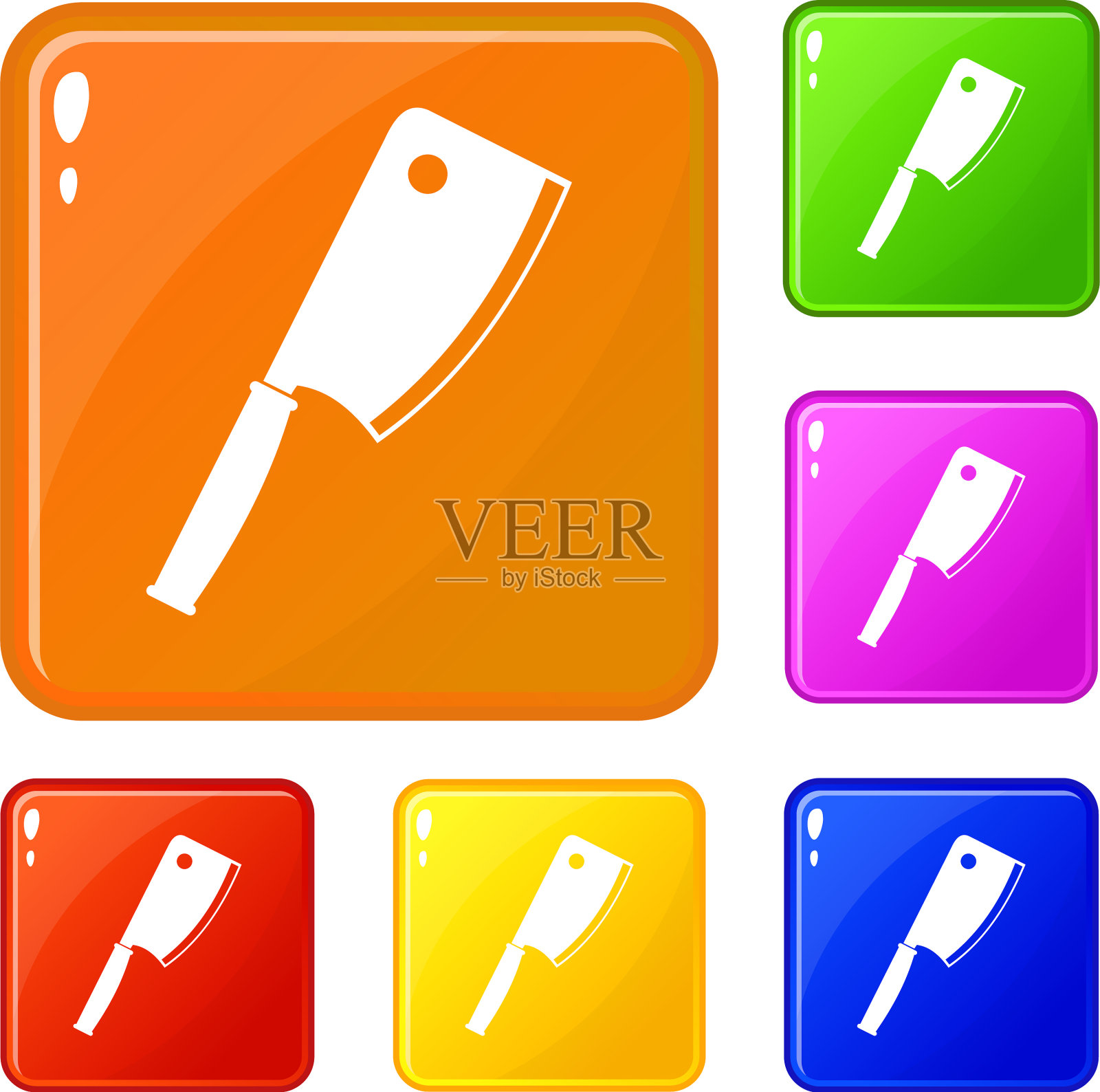 肉刀图标设置颜色图标素材