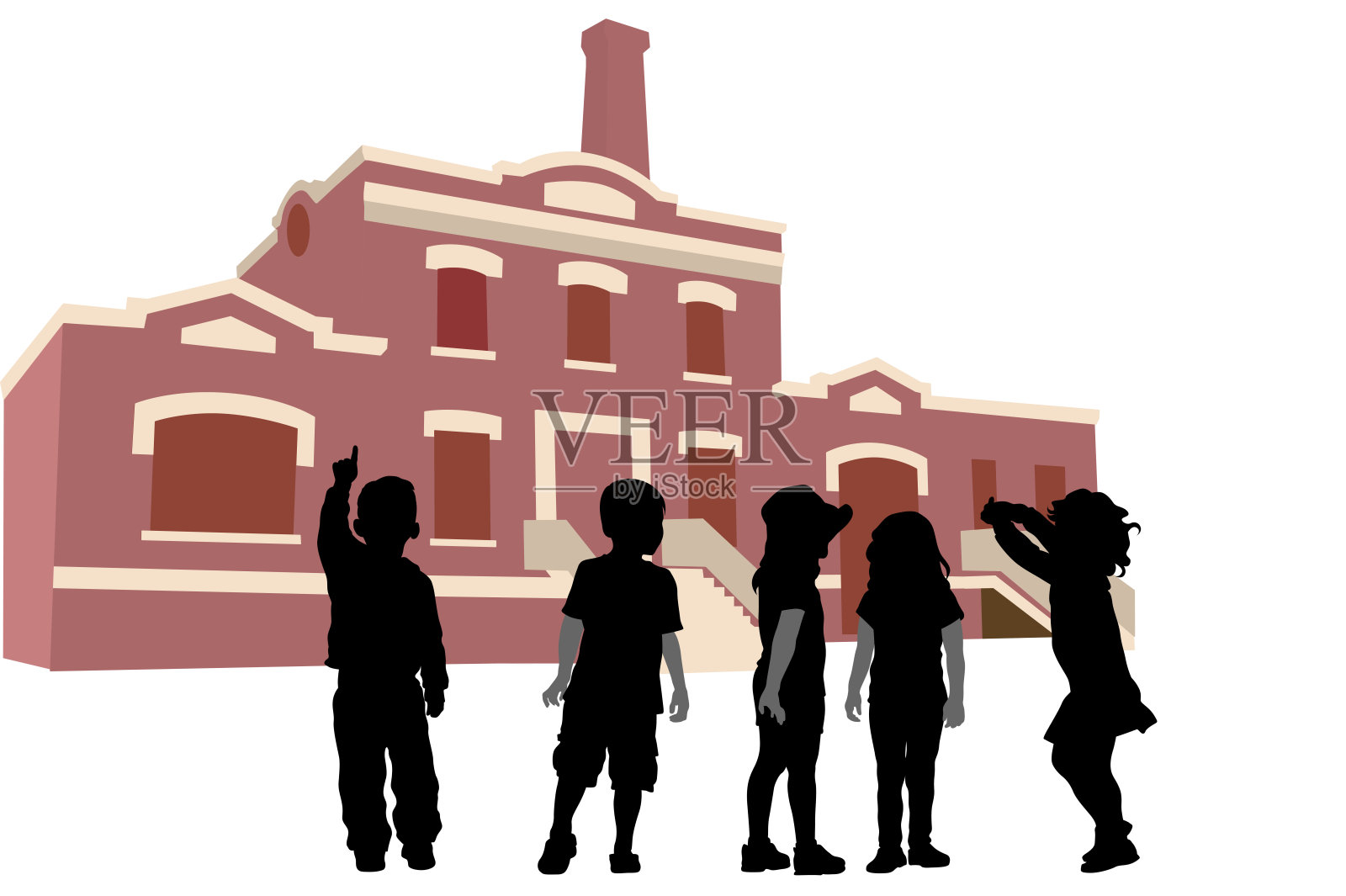 日托中心的孩子们回到学校玩插画图片素材