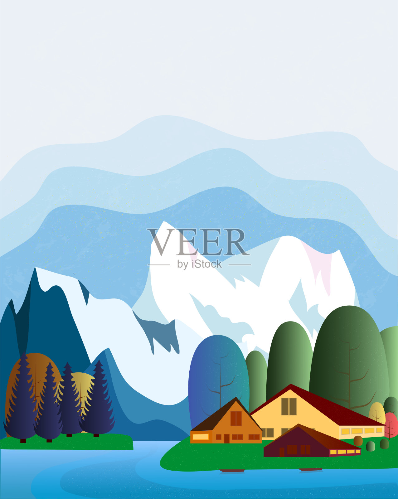 landckape和自然插画图片素材