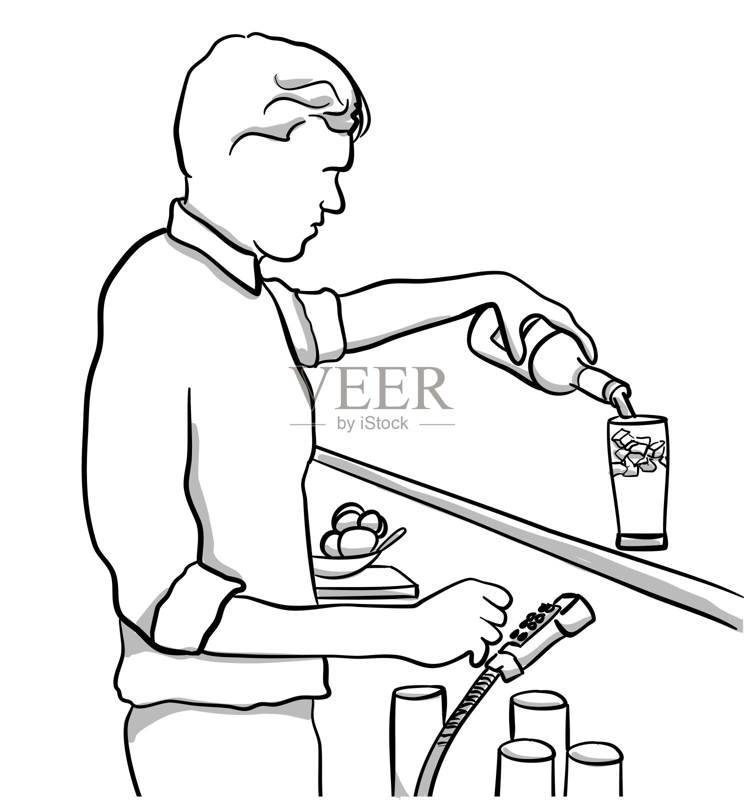 酒保的工作插画图片素材