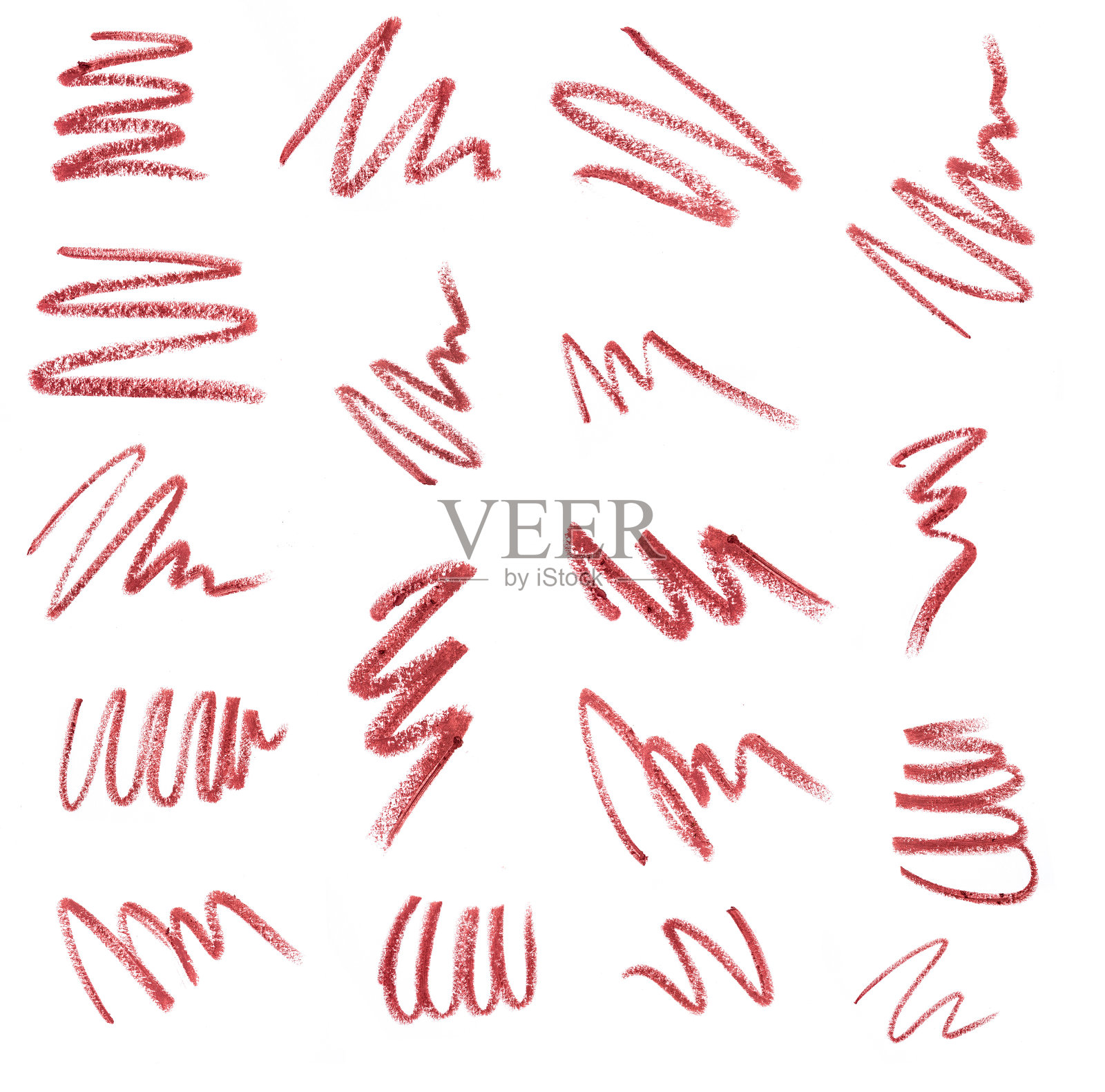 在白色背景上唇线描边的一套插画图片素材