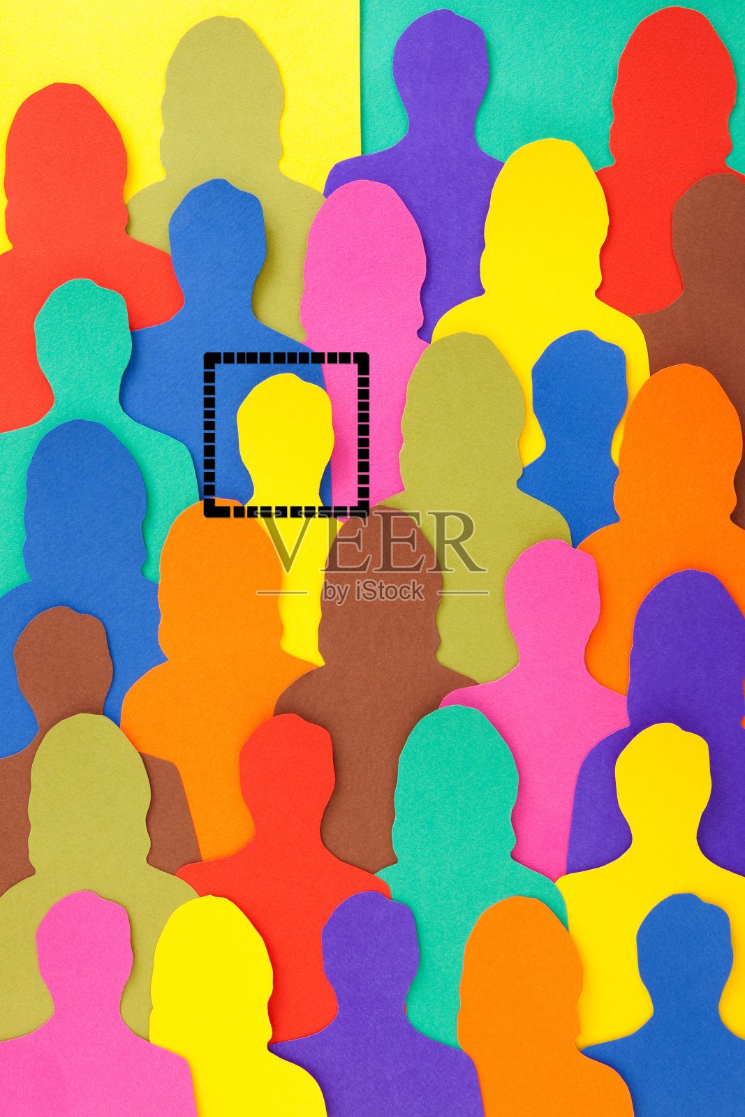 从脸部识别人插画图片素材