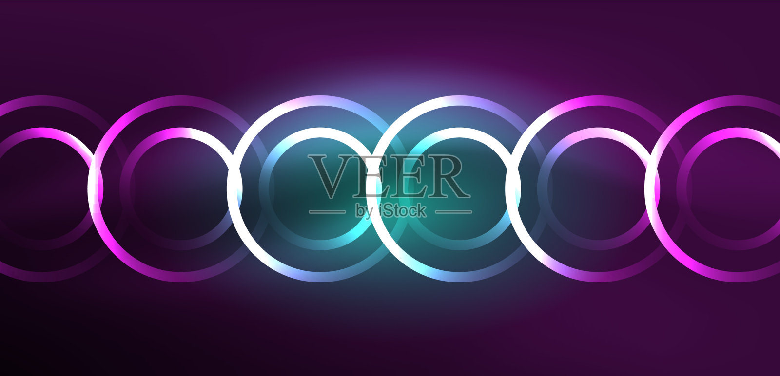 霓虹线条和波浪抽象的背景技术插画图片素材