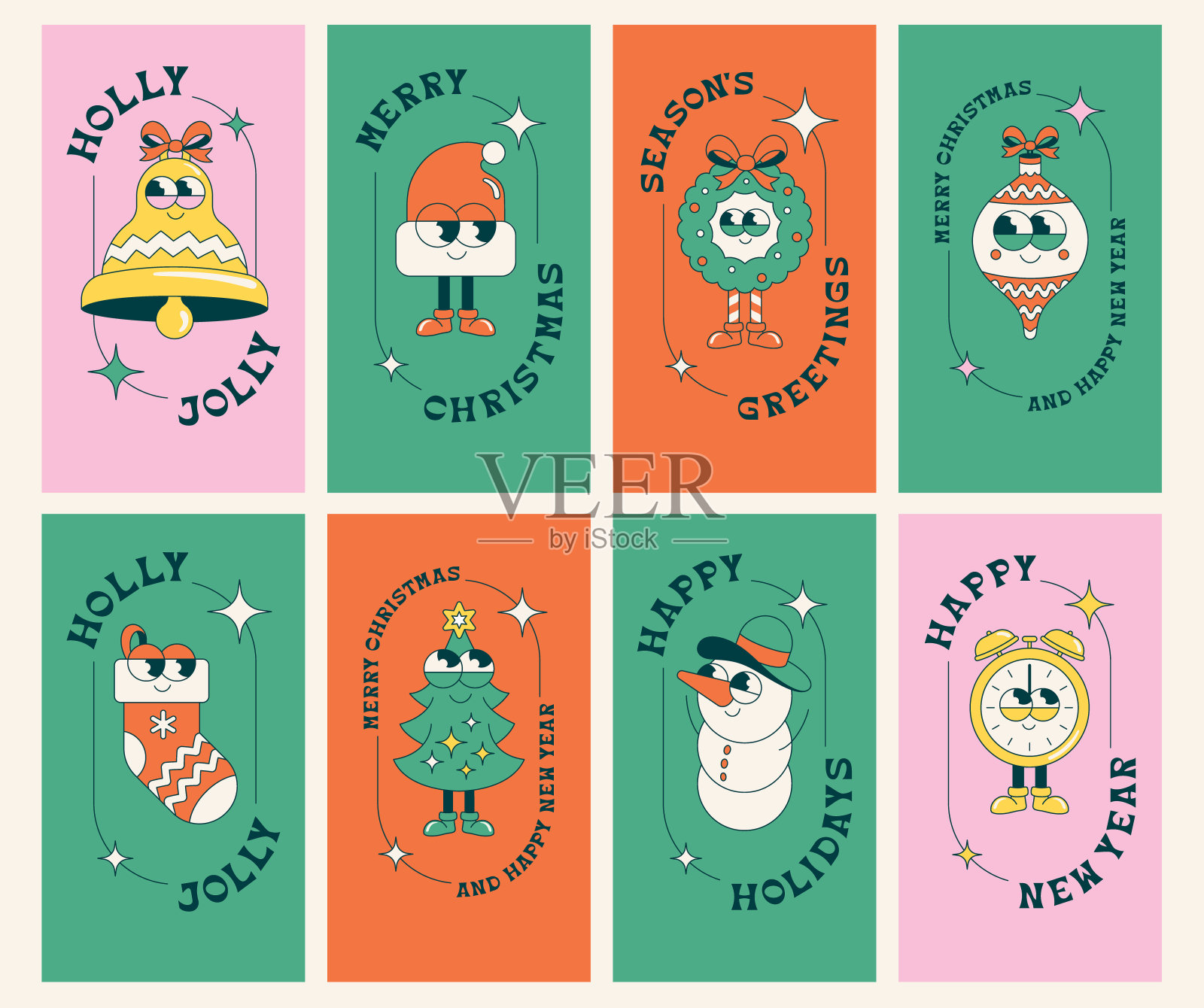 圣诞贺卡插画图片素材