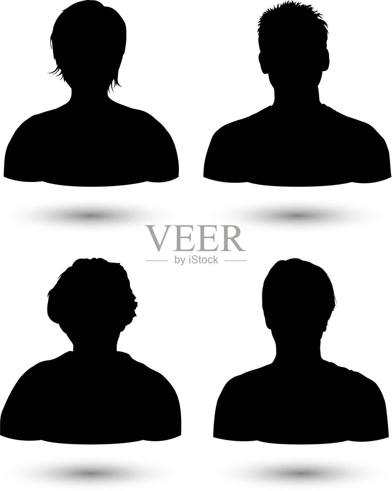 头部轮廓插画图片素材