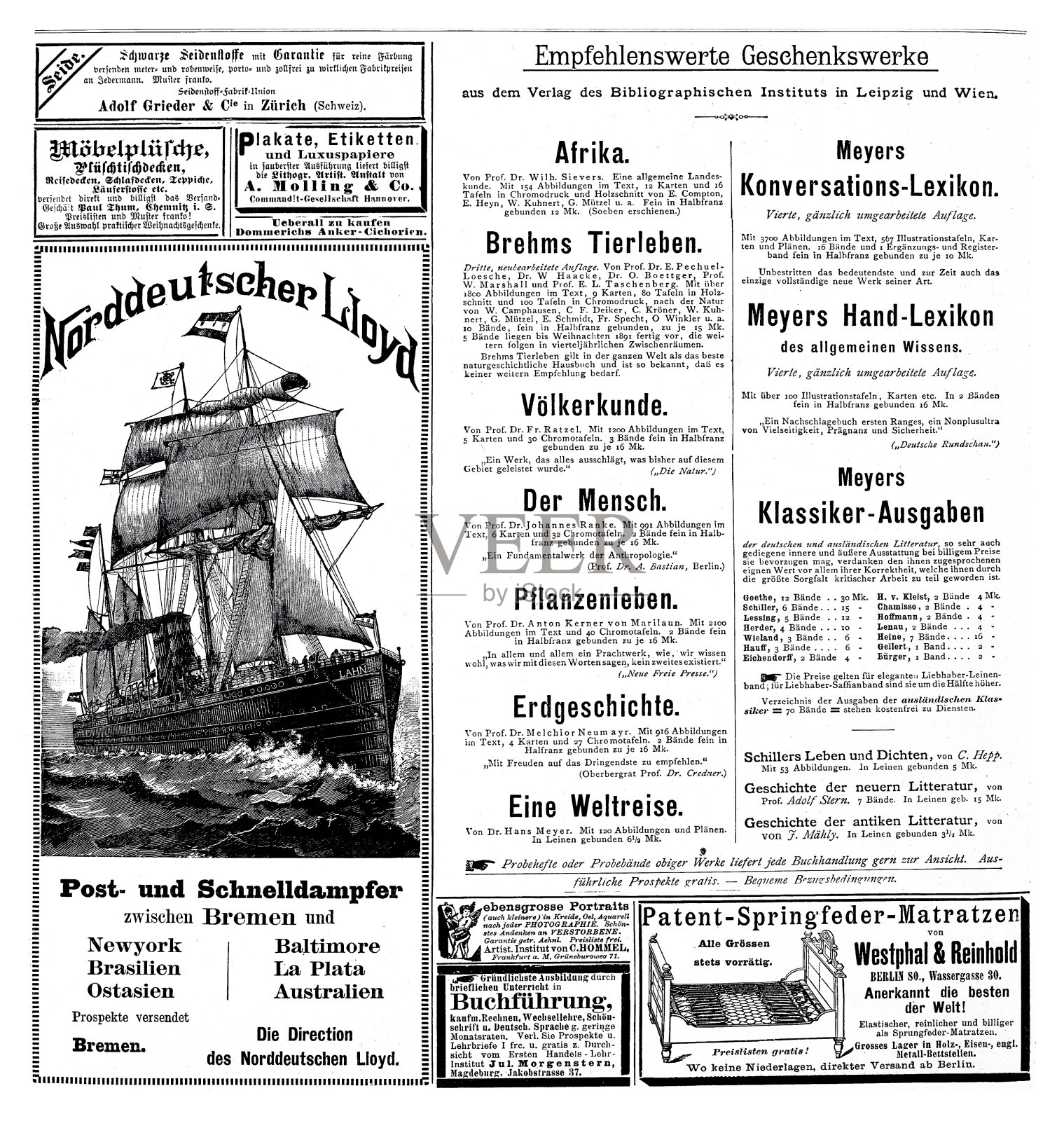 1892年德国杂志上的广告插画图片素材