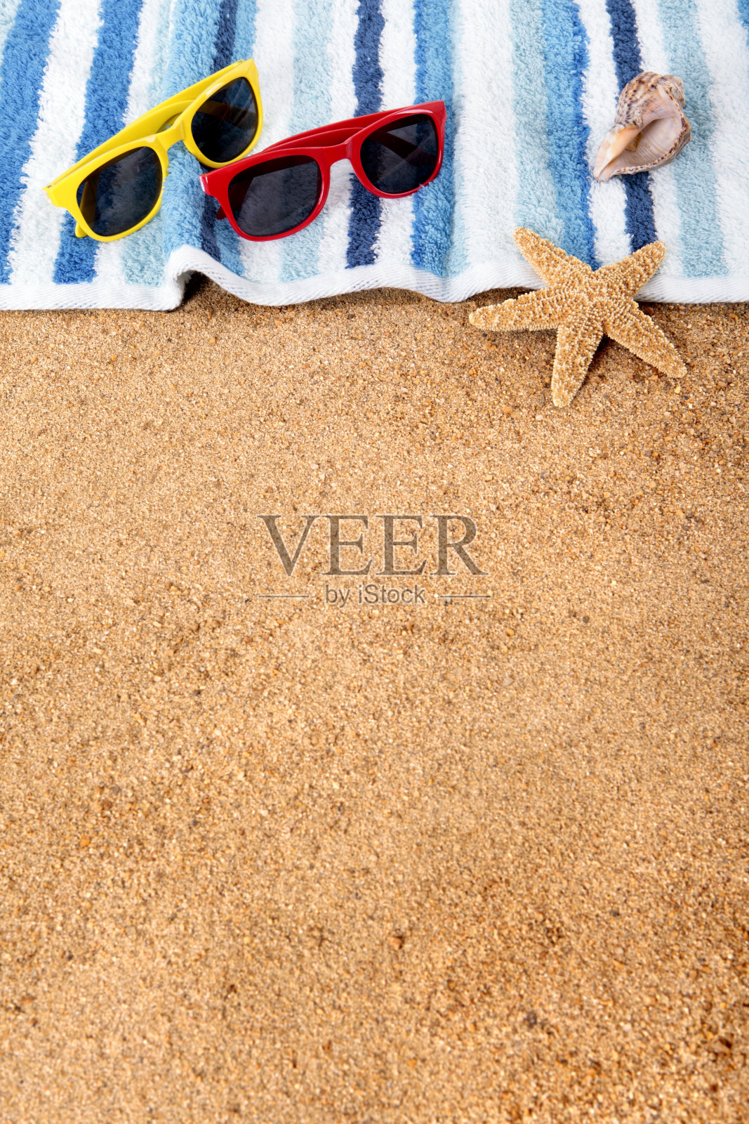 海滩场景与copyspace照片摄影图片