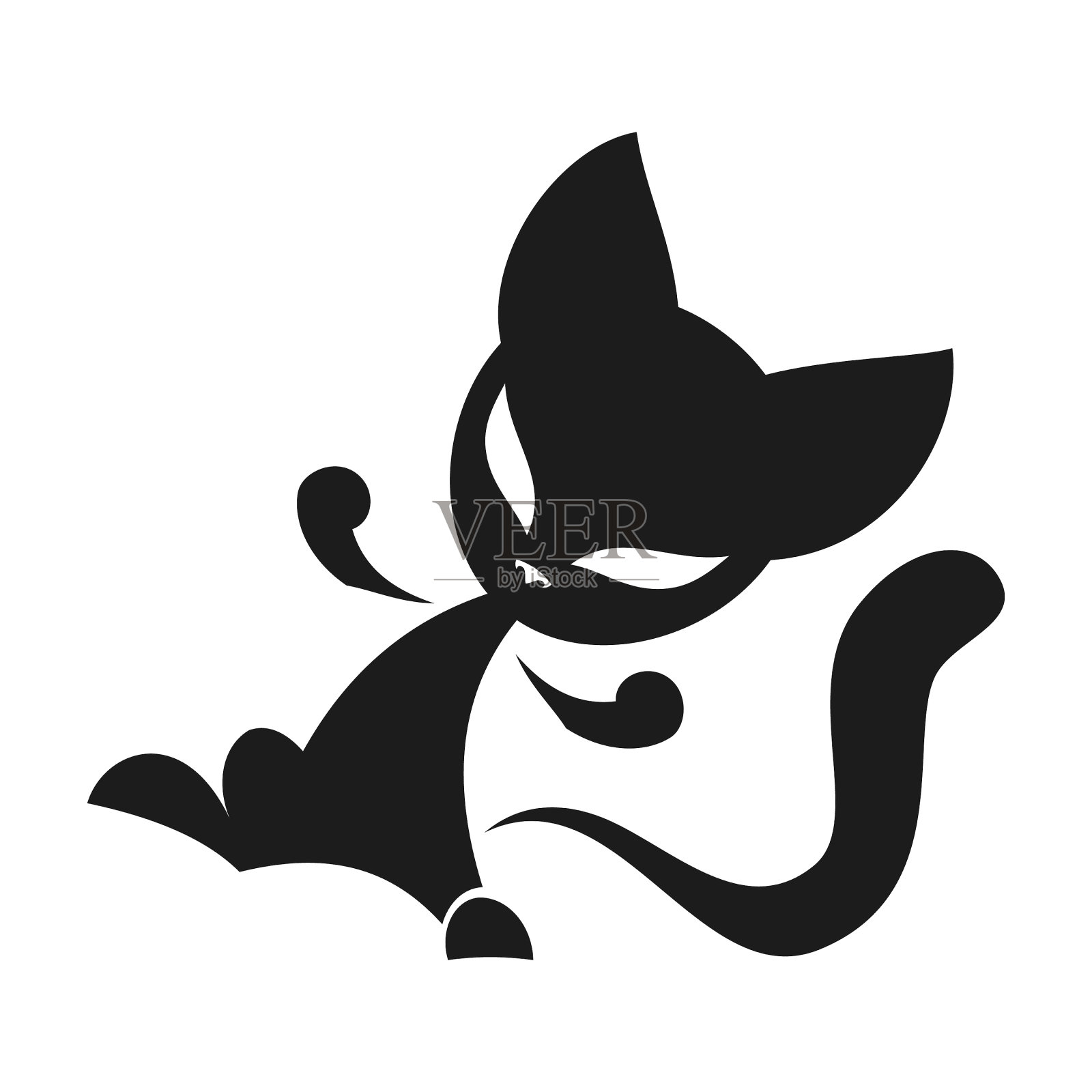 猫剪影剪出矢量图标设计元素图片