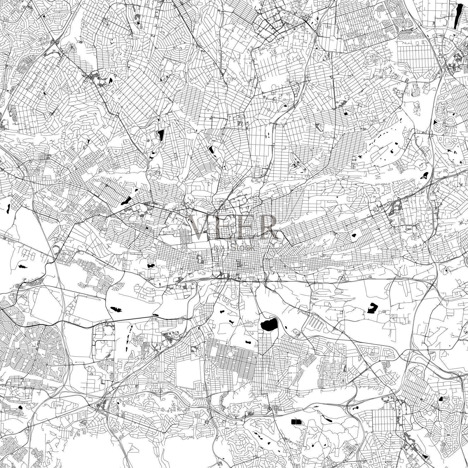 南非约翰内斯堡矢量地图插画图片素材