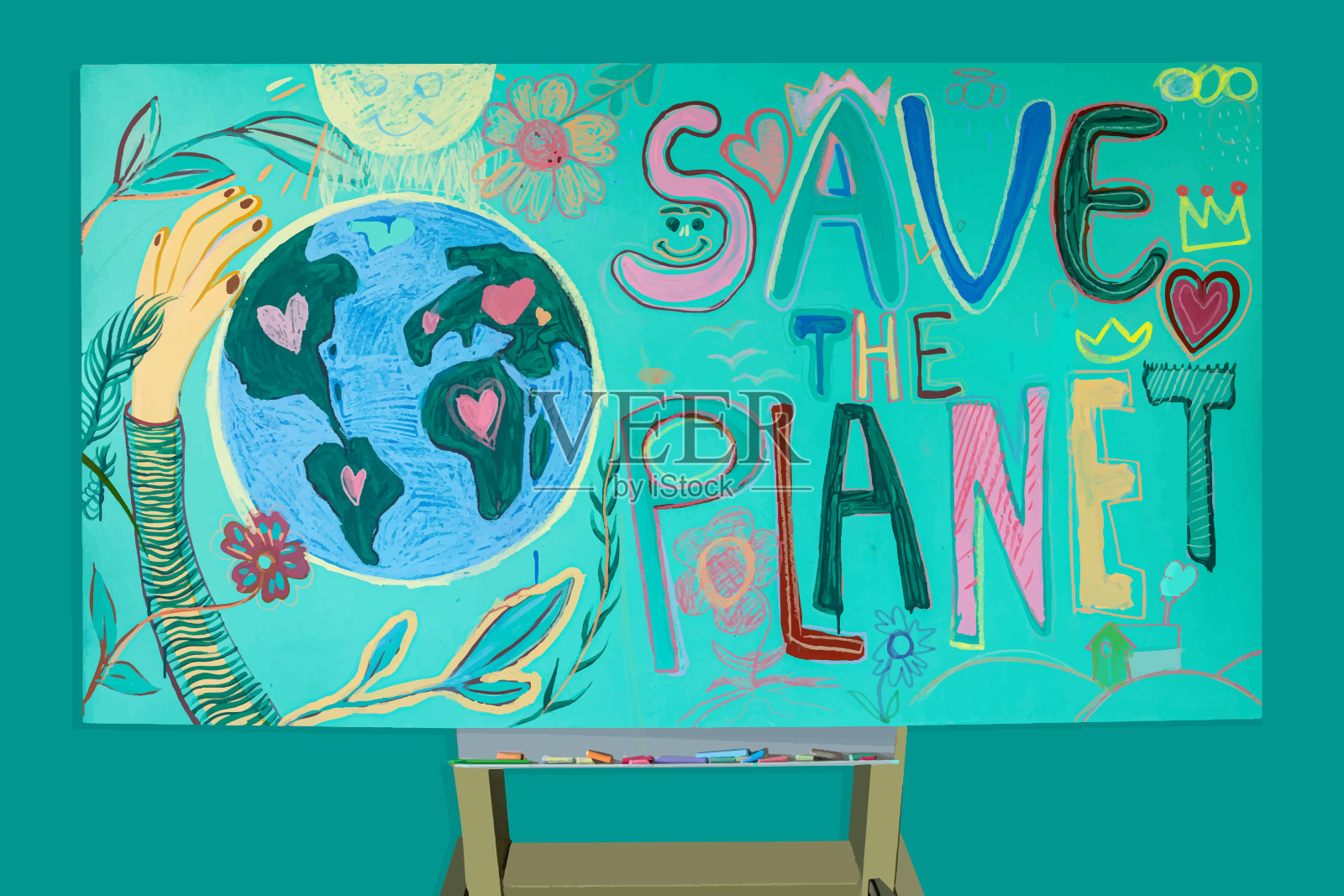 画一张带有生态概念的海报插画图片素材