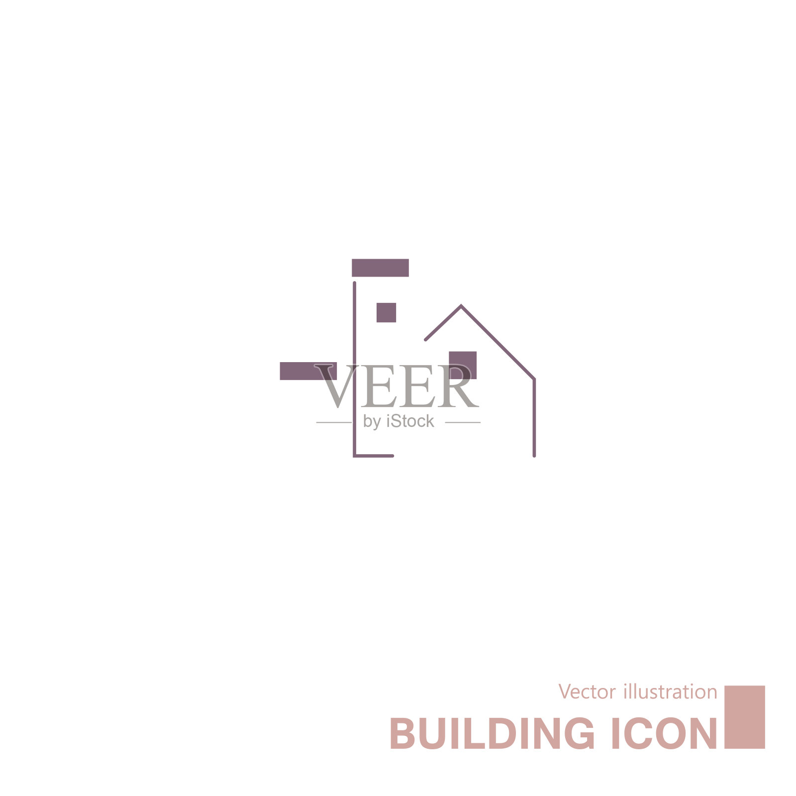 矢量绘制建筑图标。图标素材