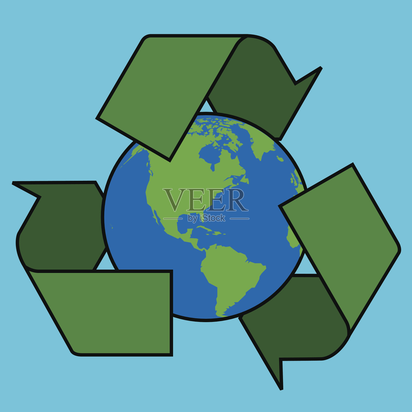 回收的世界插画图片素材