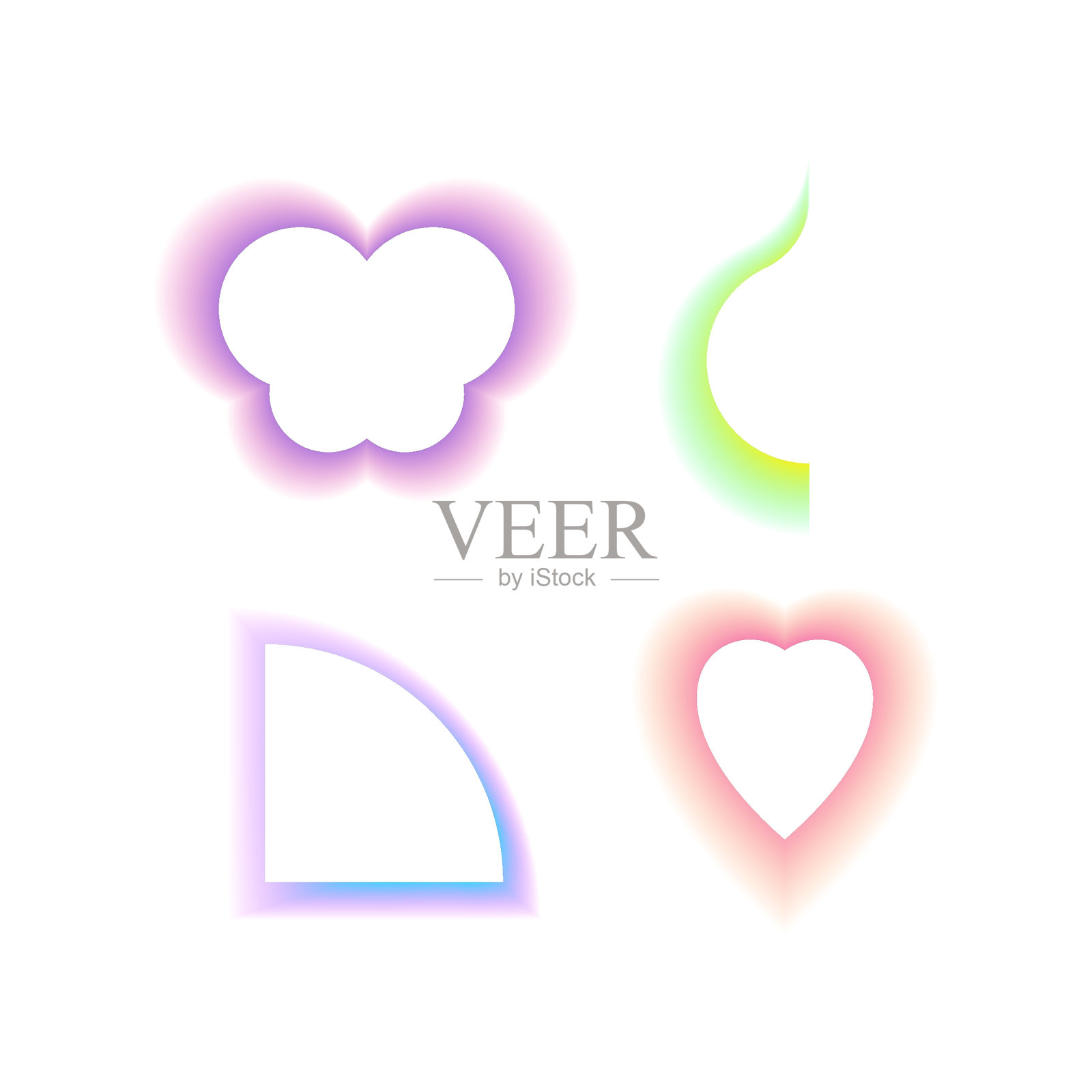 千年虫梯度矢量隔离帧集插画图片素材