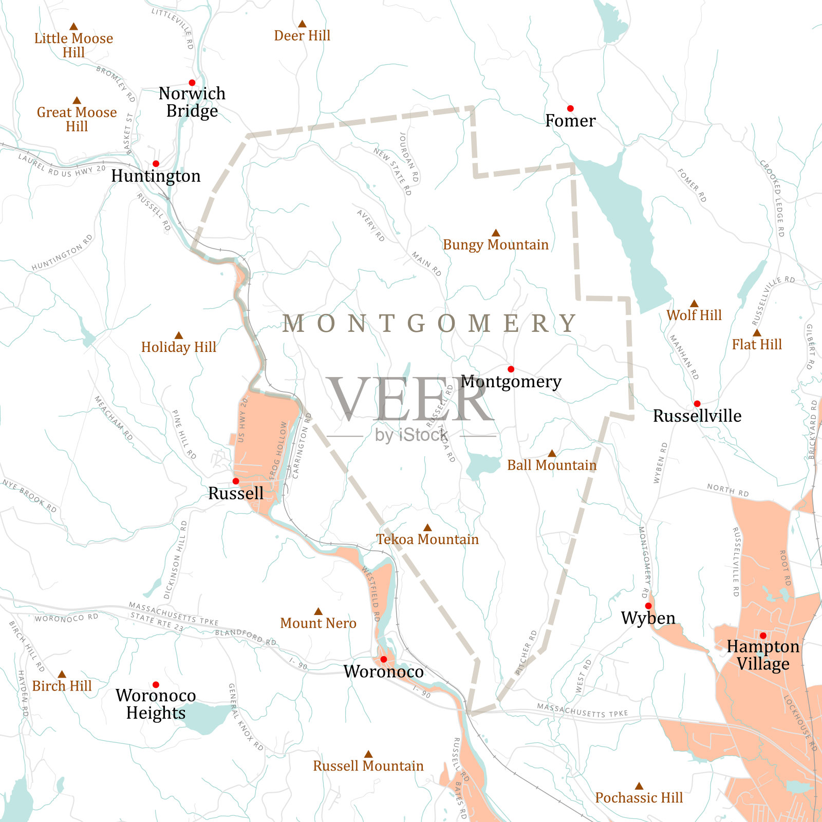 马汉普顿蒙哥马利矢量路线图插画图片素材