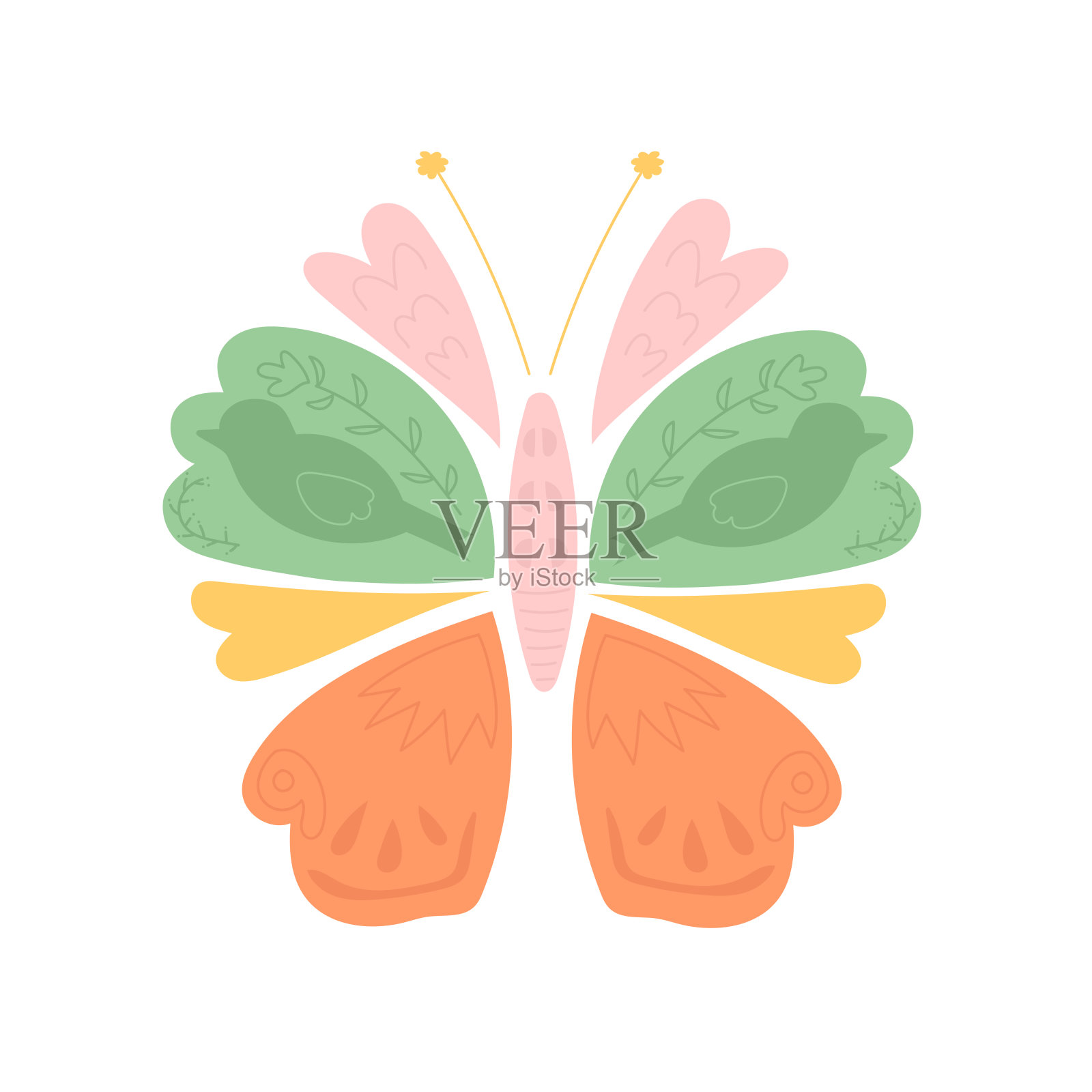 蝴蝶设计插画图片素材