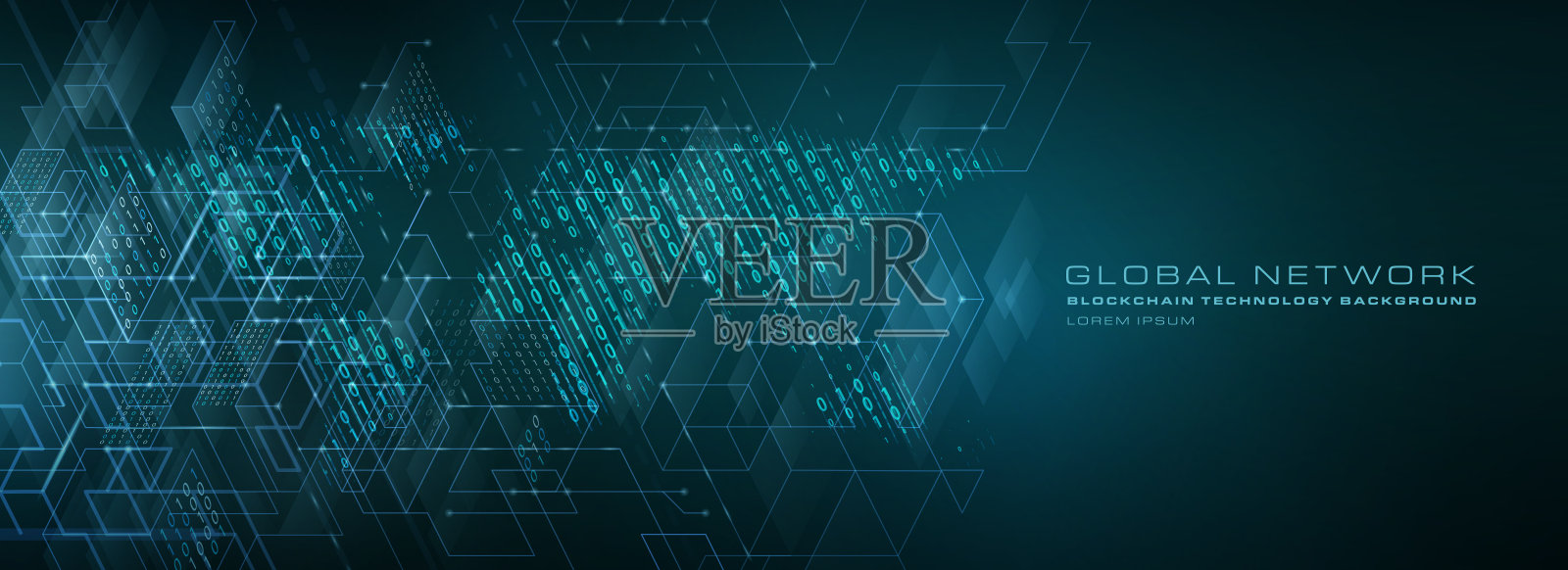 区块链全局网络后台插画图片素材