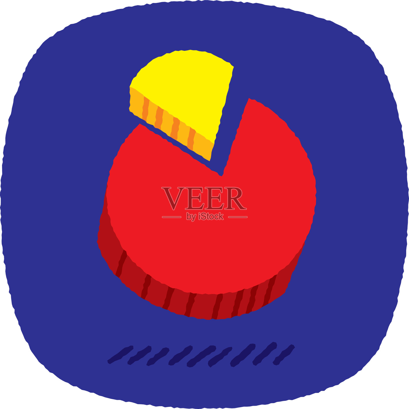 饼图涂鸦插画图片素材