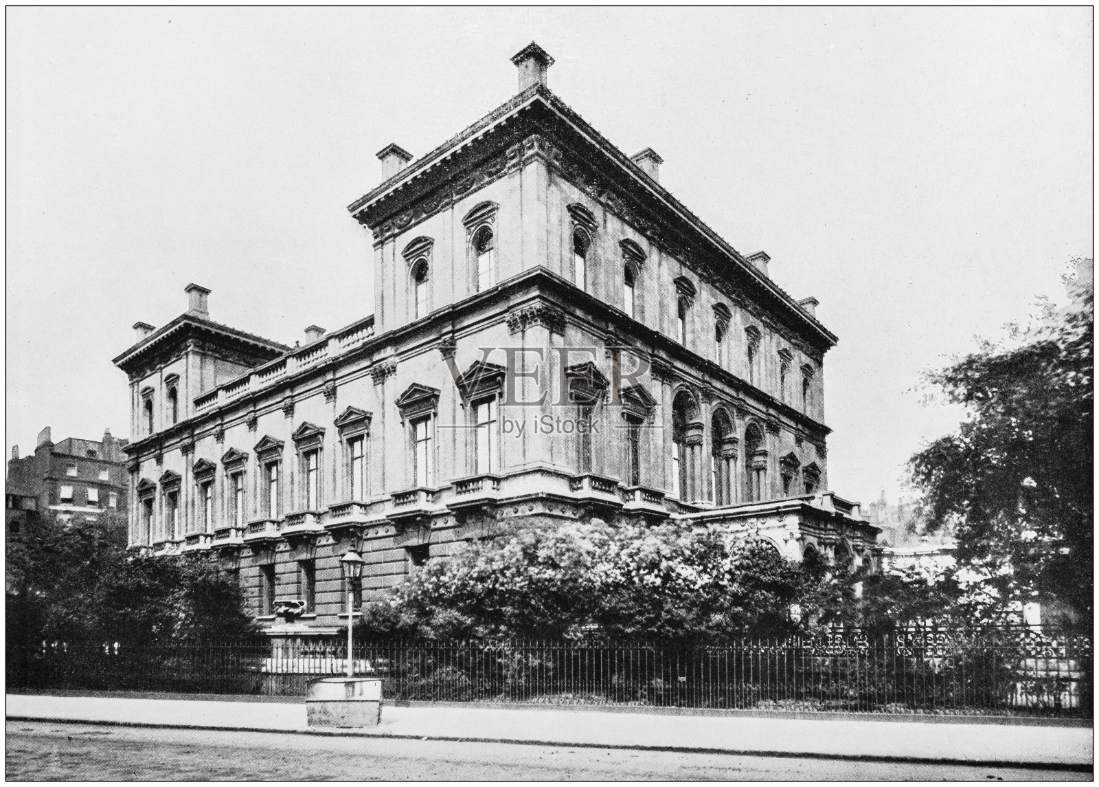 伦敦的古董照片:公园巷插画图片素材