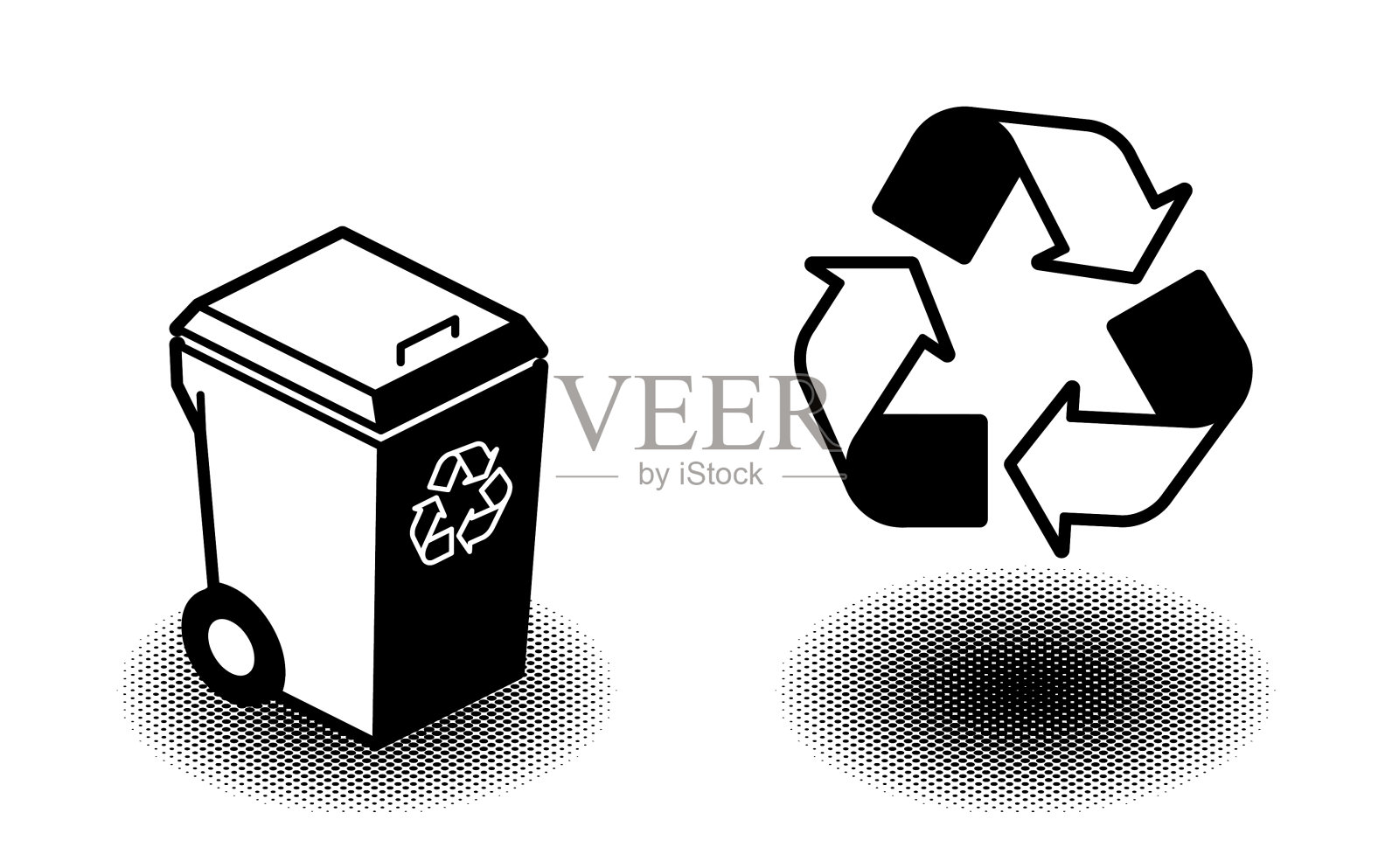 回收站-回收符号插画图片素材