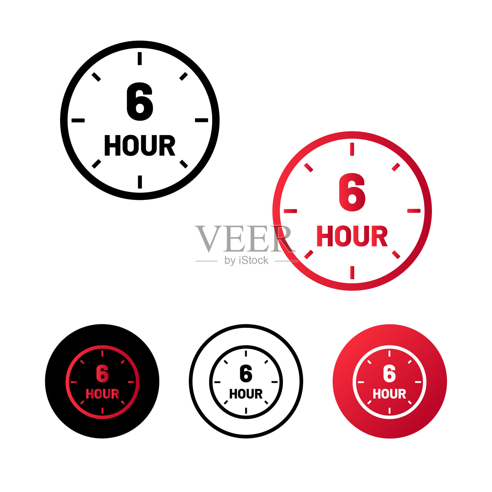 摘要6小时图标插图插画图片素材