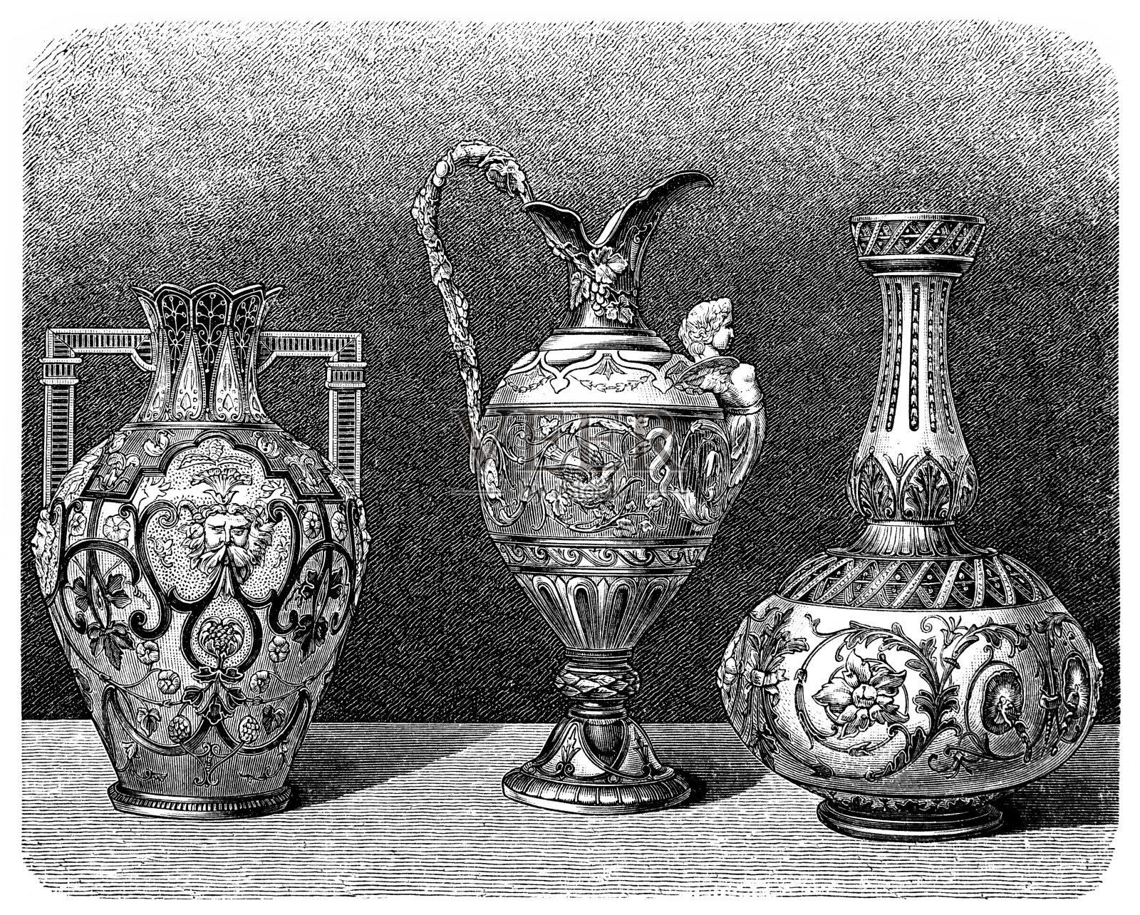 陶瓷器皿插画图片素材