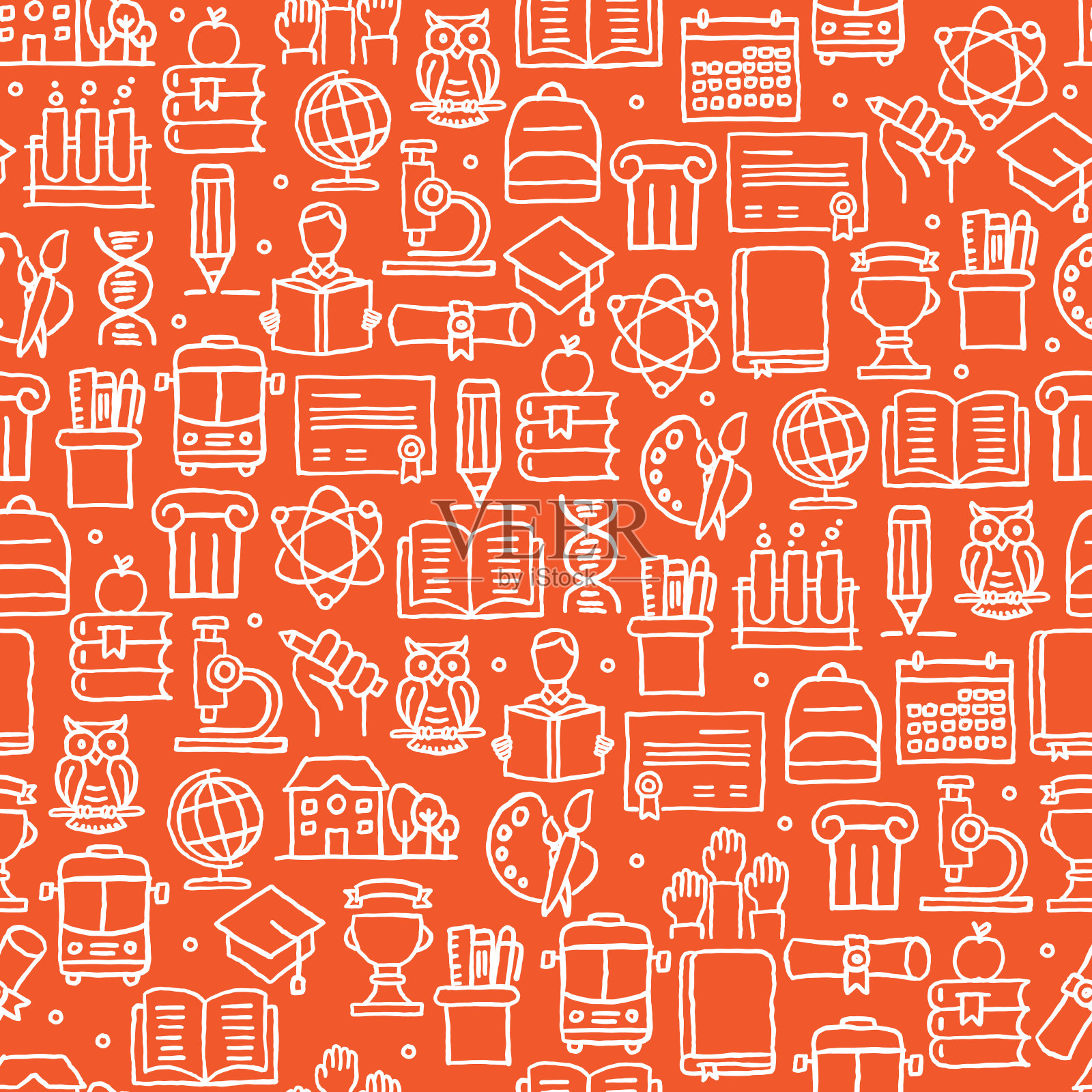 教育与学校相关的无缝模式插画图片素材