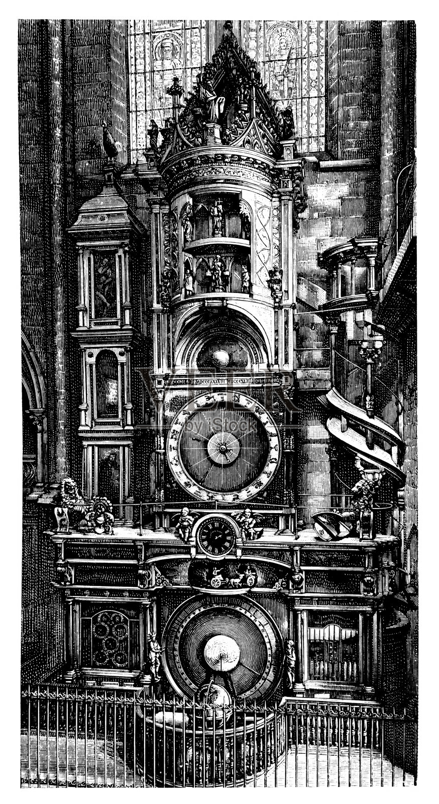 斯特拉斯堡天文时钟插画图片素材