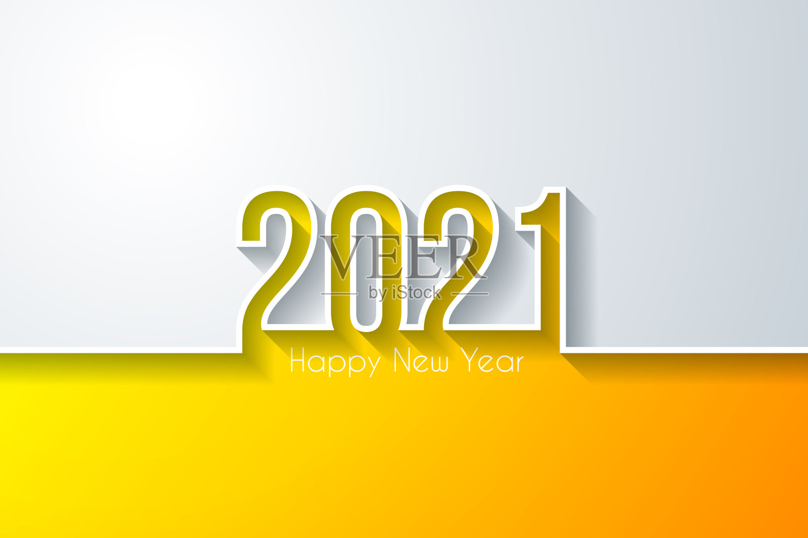 新年快乐2021 -白色背景插画图片素材