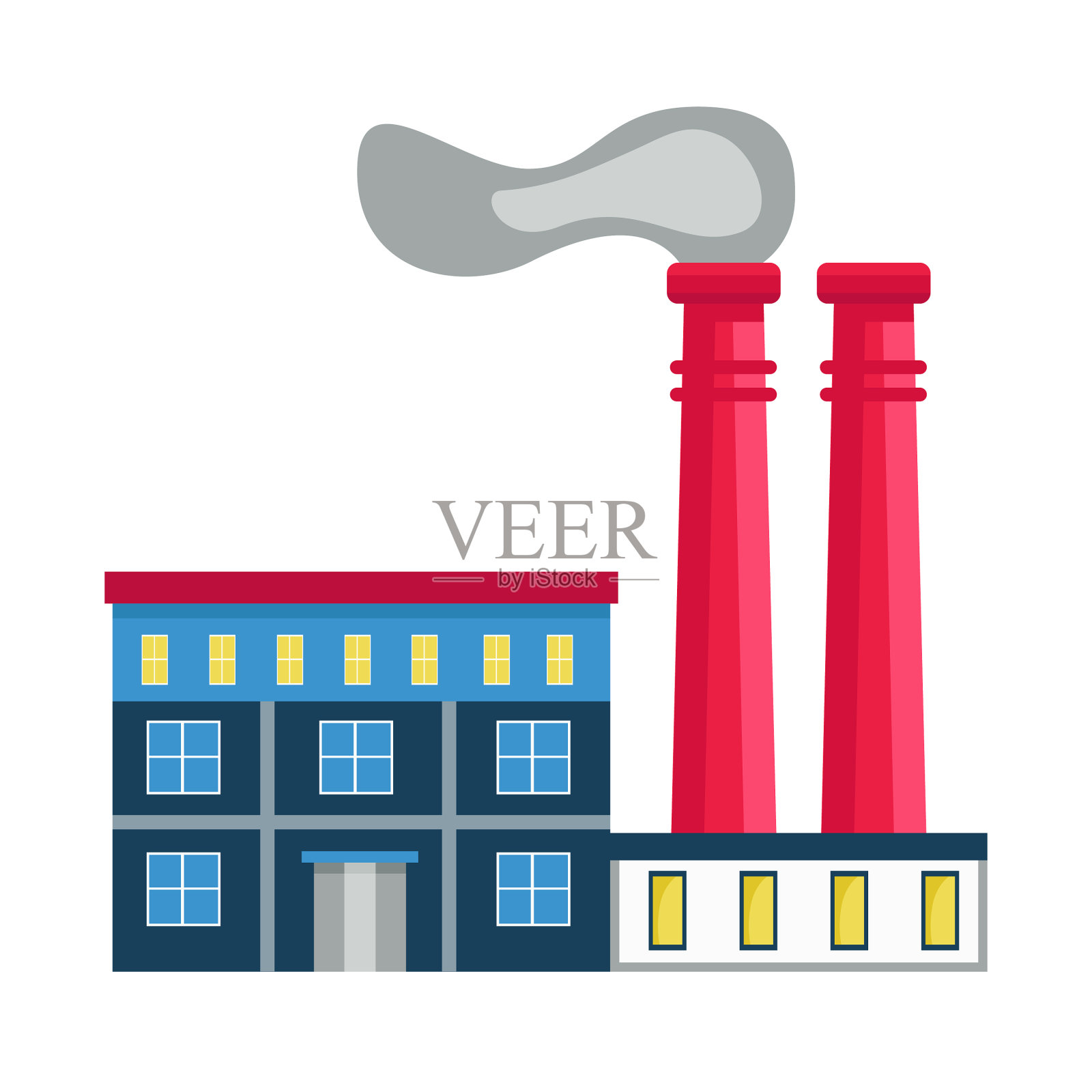 工厂及工业标志设计插画图片素材