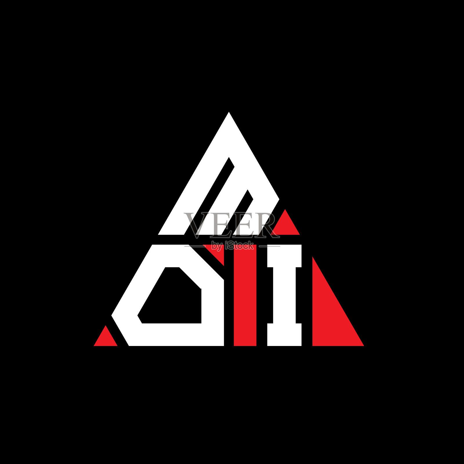 Moi三角形字母logo设计用三角形插画图片素材