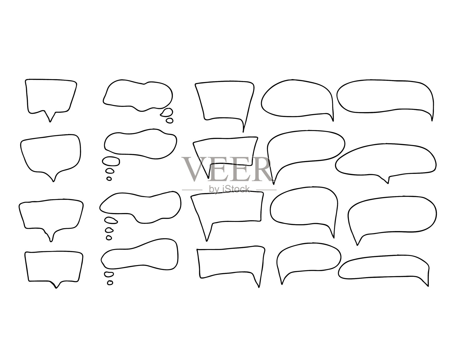 语音泡泡手绘集插画图片素材