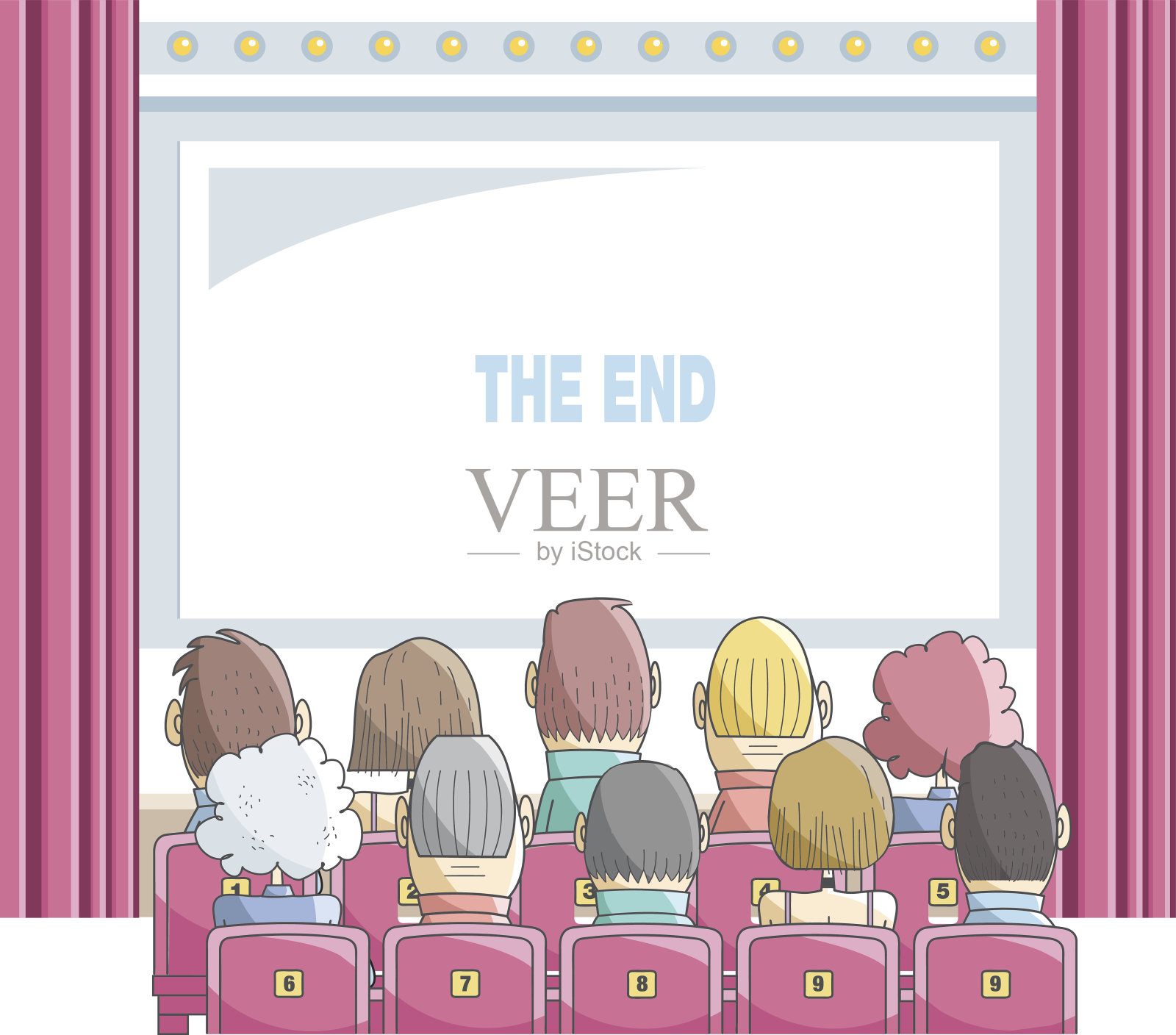 电影院大厅插画图片素材